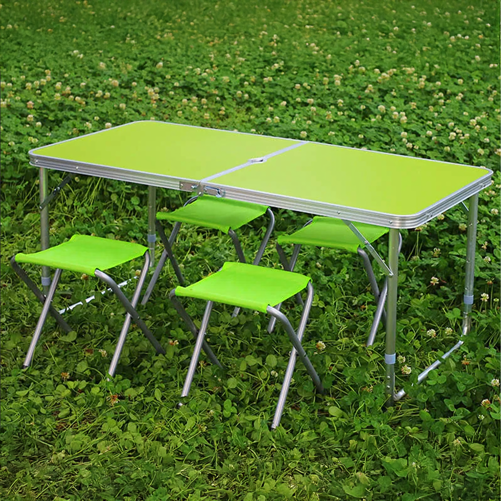 57x Set Folding Camping Table with 4 Chairs and Carrying Case