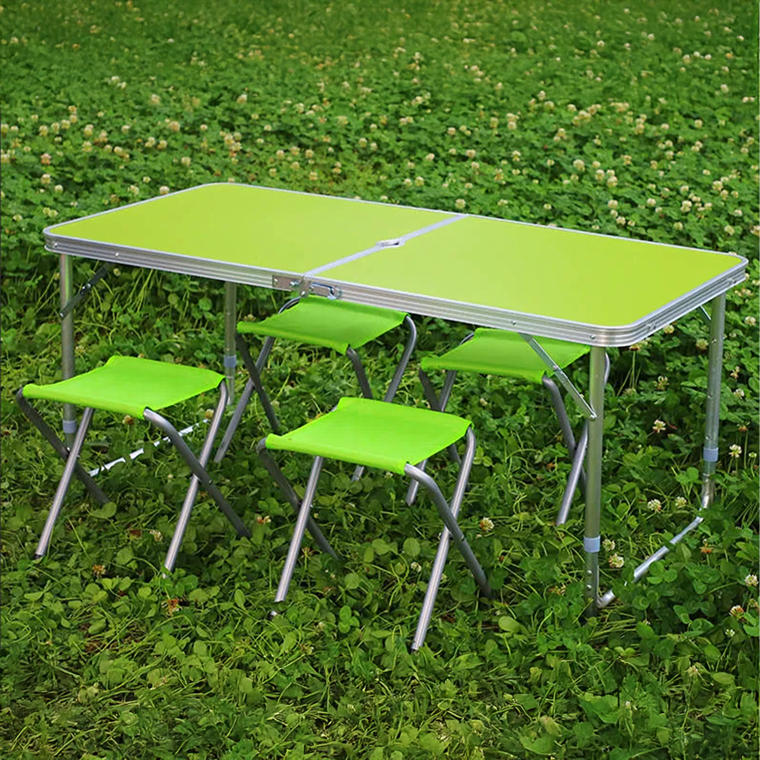 57x Set Folding Camping Table with 4 Chairs and Carrying Case