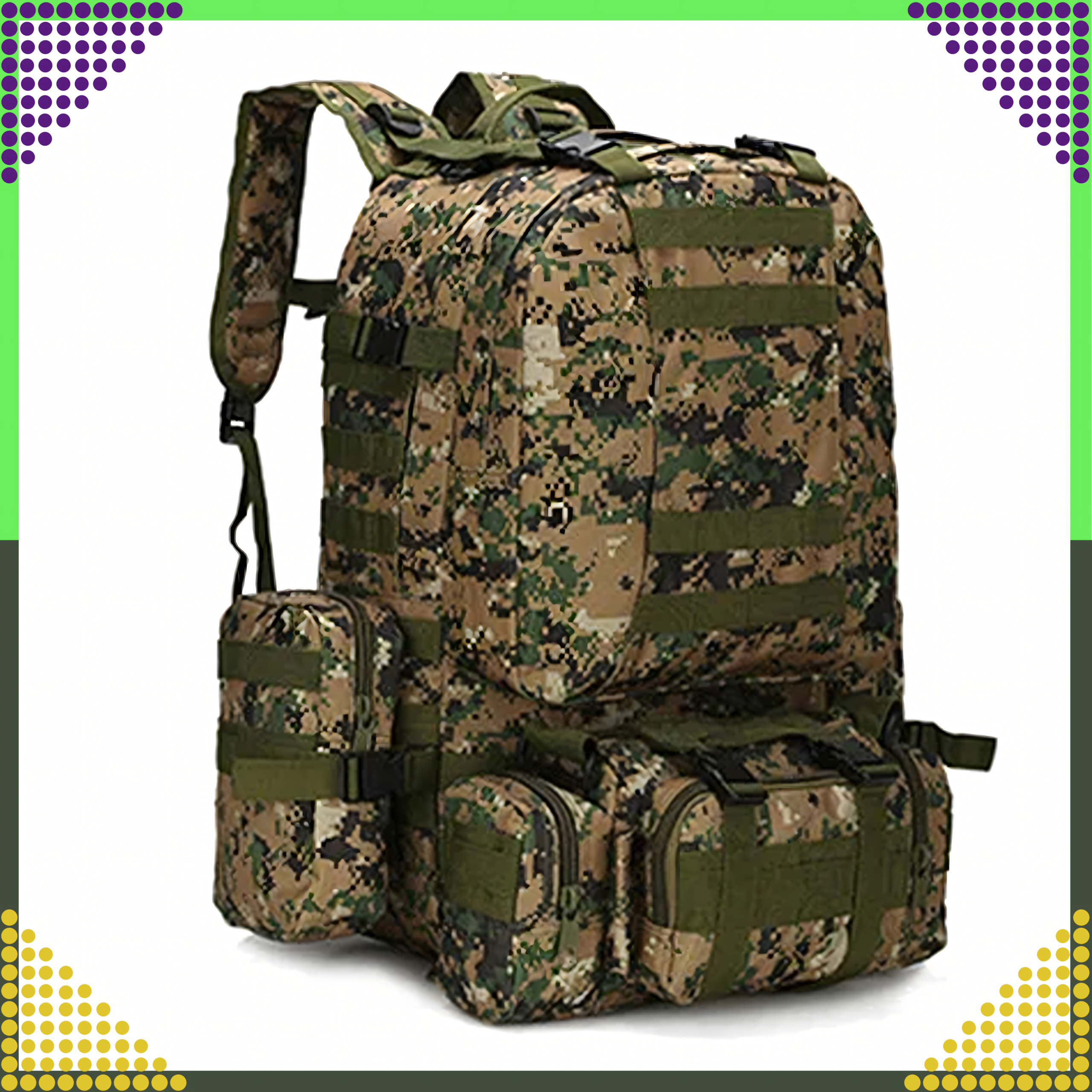 Tactical Military Travel Backpack 4-in-1 Survival 50L