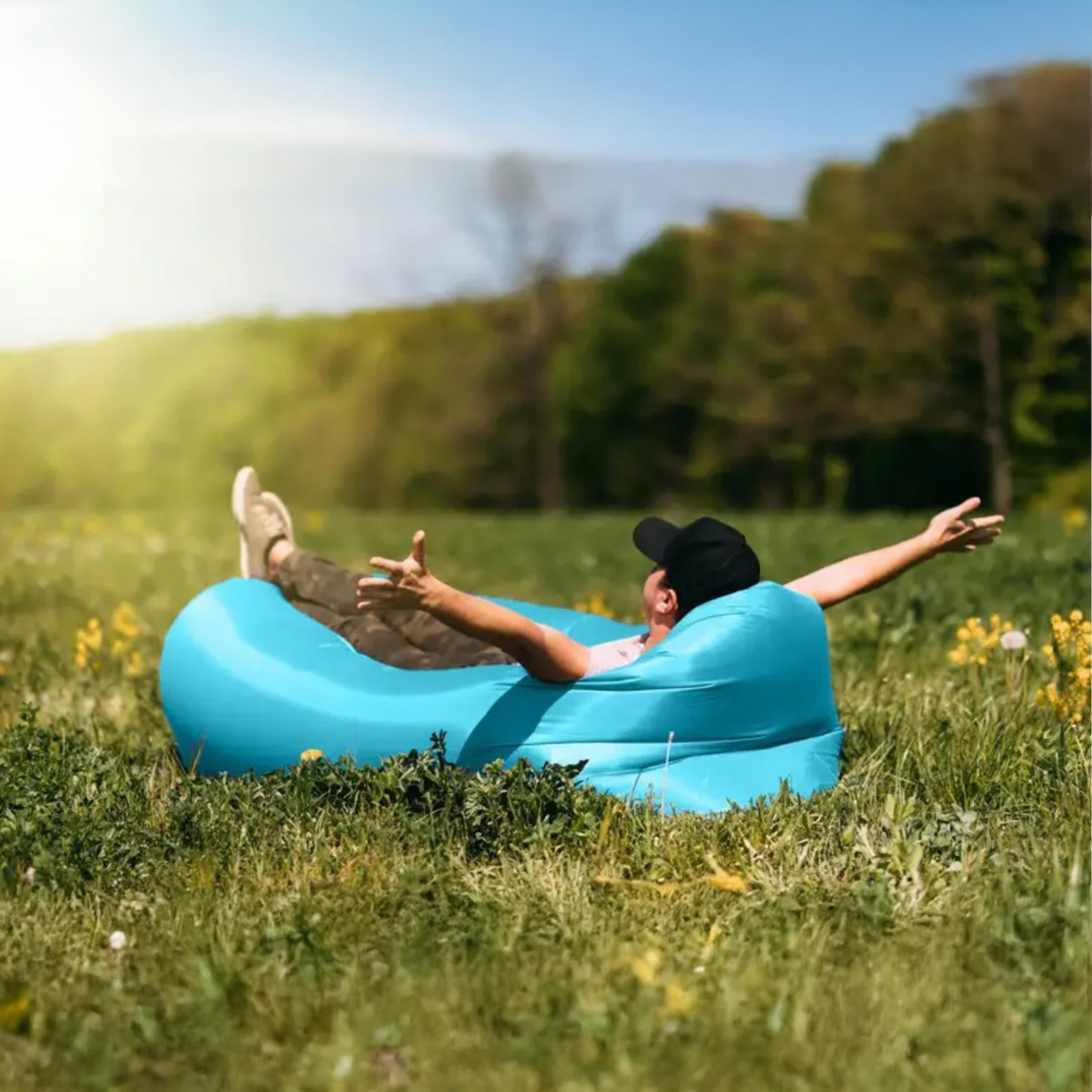 Inflatable Beach Sofa Bed Mattress Lounger Lazy Bag 200x70cm