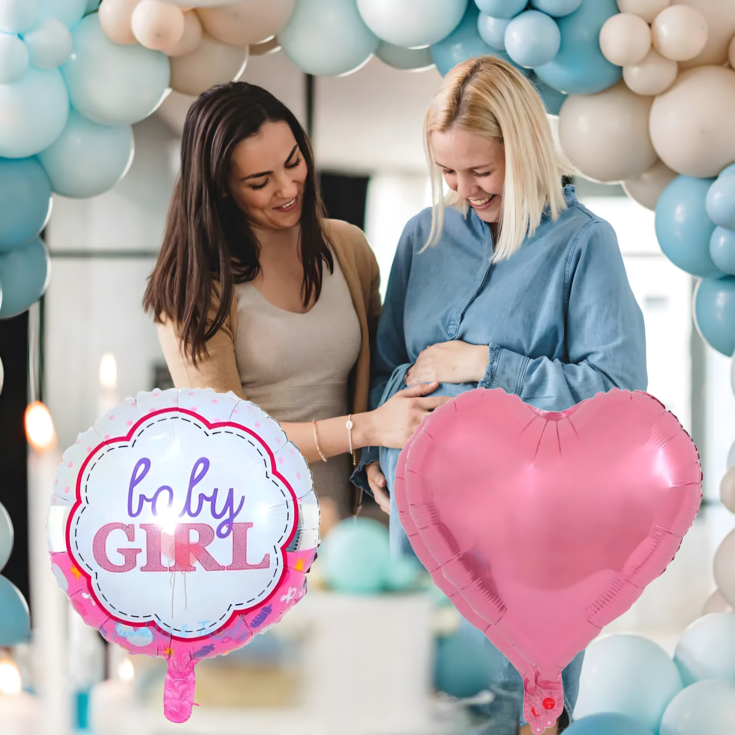 Beebipeo õhupallid Tüdrukule, 5-tk tähekomplekt