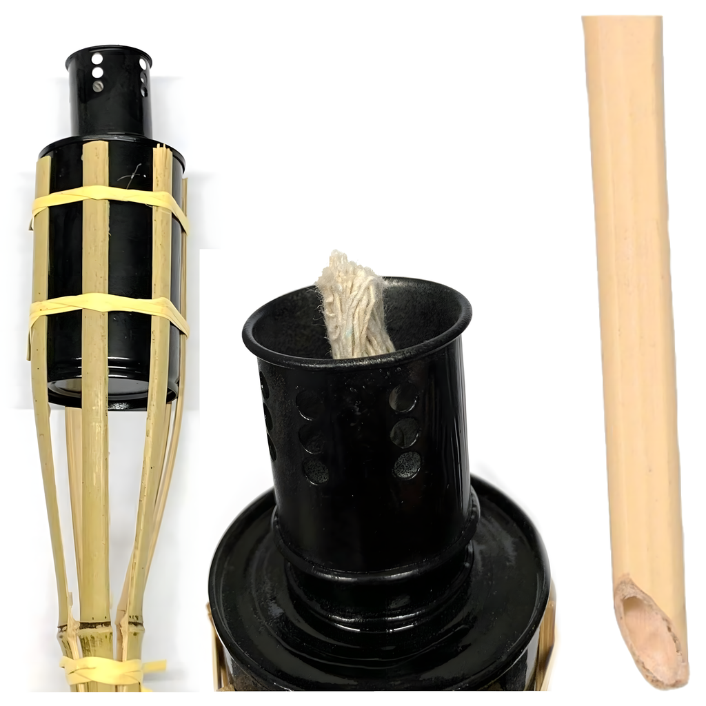 90 cm Bamboo Garden Torch Decorative for Mosquitoes, Moths, and Flies 1 pc