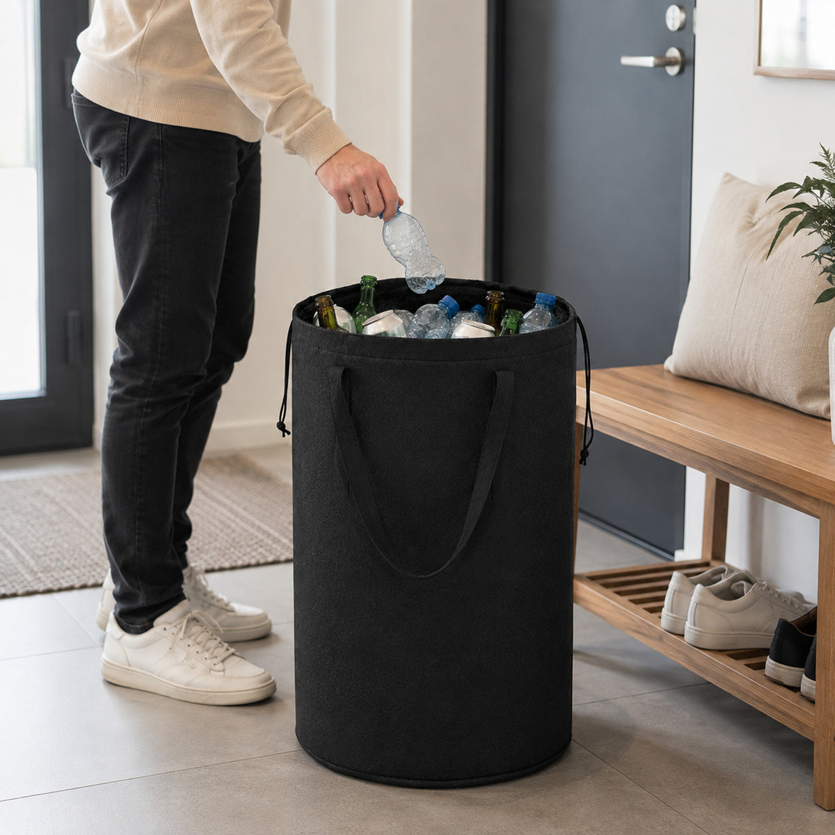 XXL-kott pudelite ja purkide sorteerimiseks ning tagastamiseks sangadega 90 l RC-K-2796