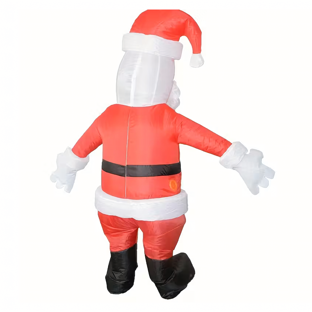 Täispuhutav jõuluvana kostüüm, karnevalikostüüm jõulupeoks, jõuluvana