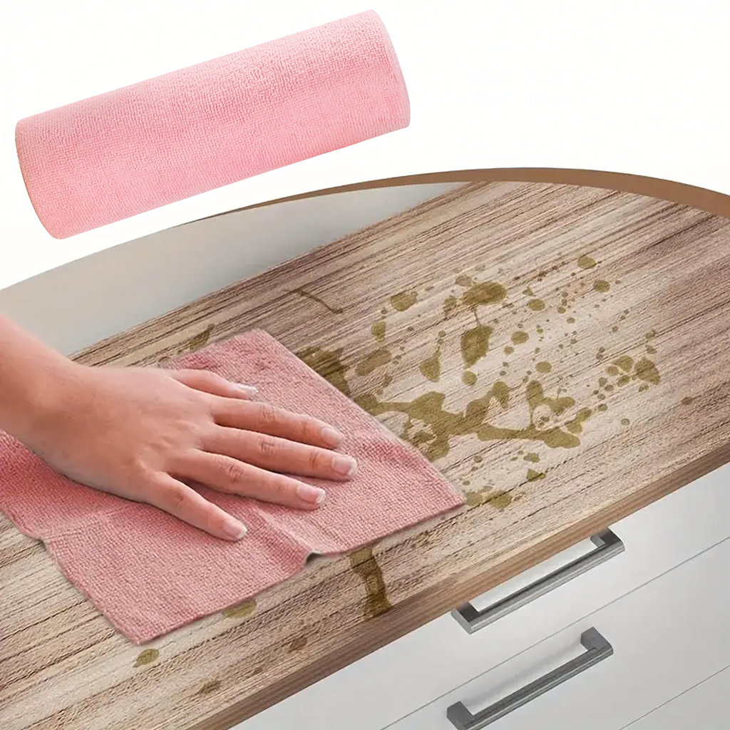 Microfiber Cleaning Cloths Roll 25x25cm 20 pcs