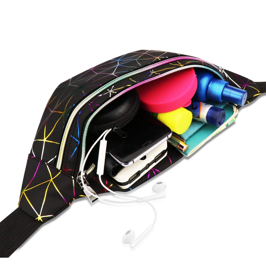 Stylish Unisex Adjustable Sports Waist Bag with 3 Compartments