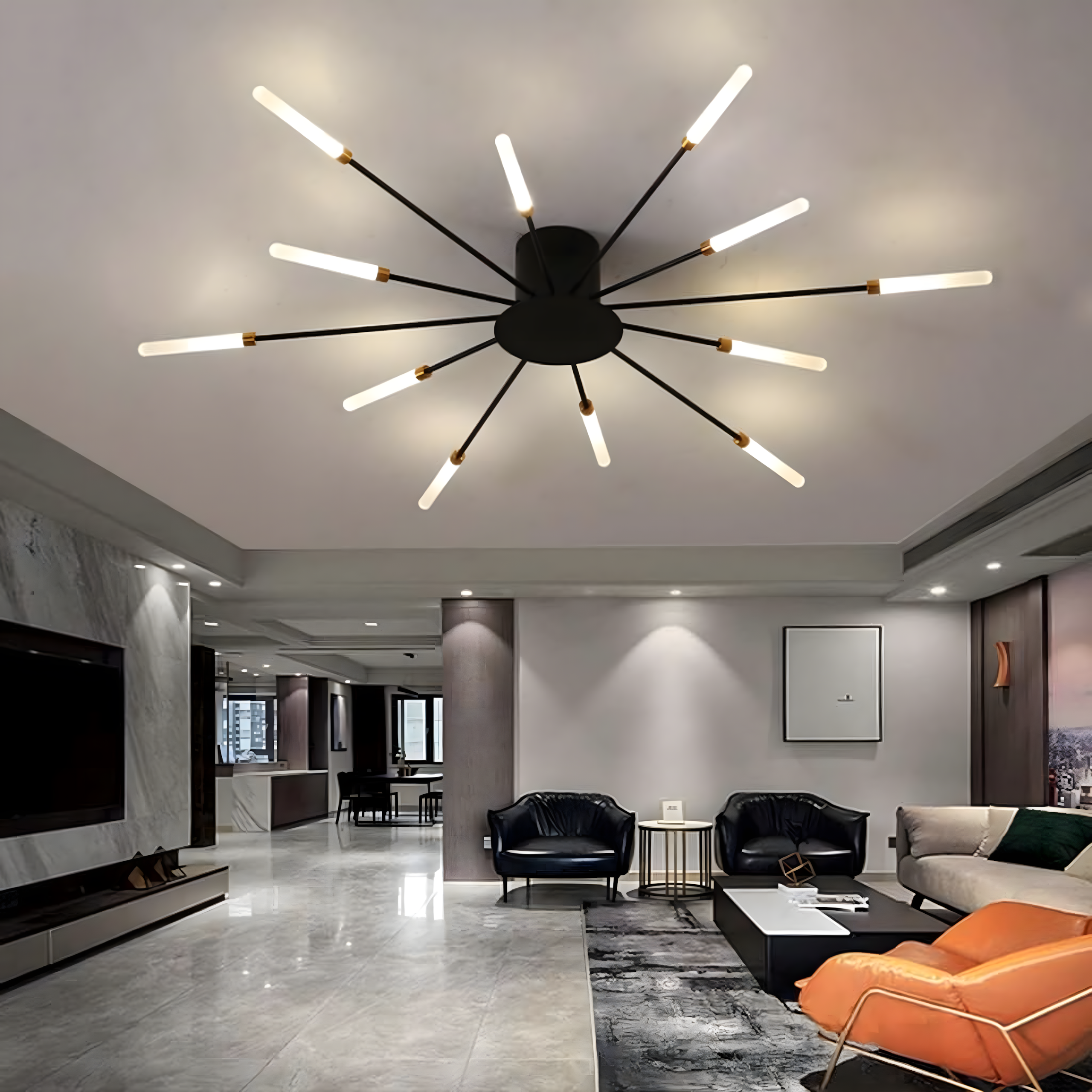 LED Ceiling Lamp Fireworks Chandelier Modern for Living Room Dining Room 12W