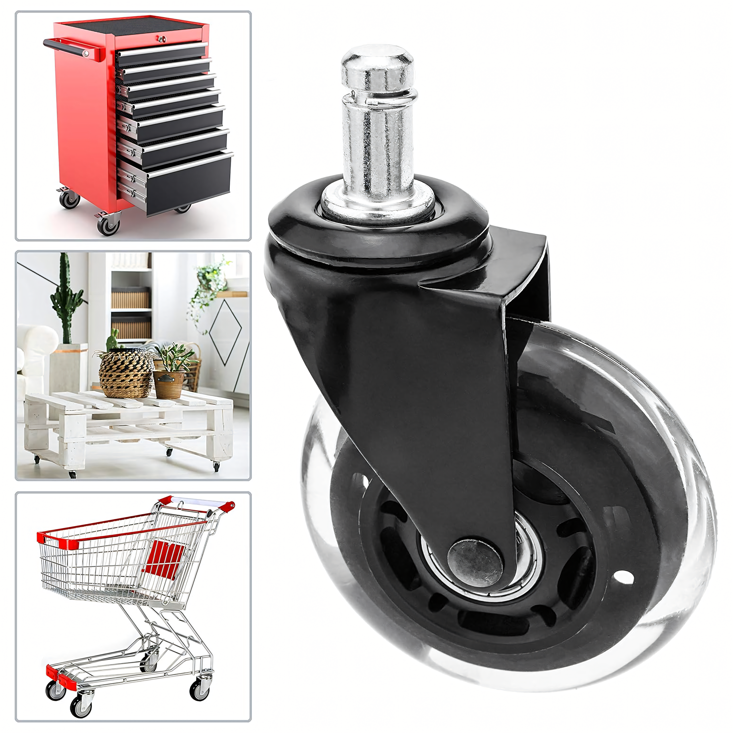 Ratastega kontoritooli ratastega tooli ratas, kumm, kautšuk, laagritega