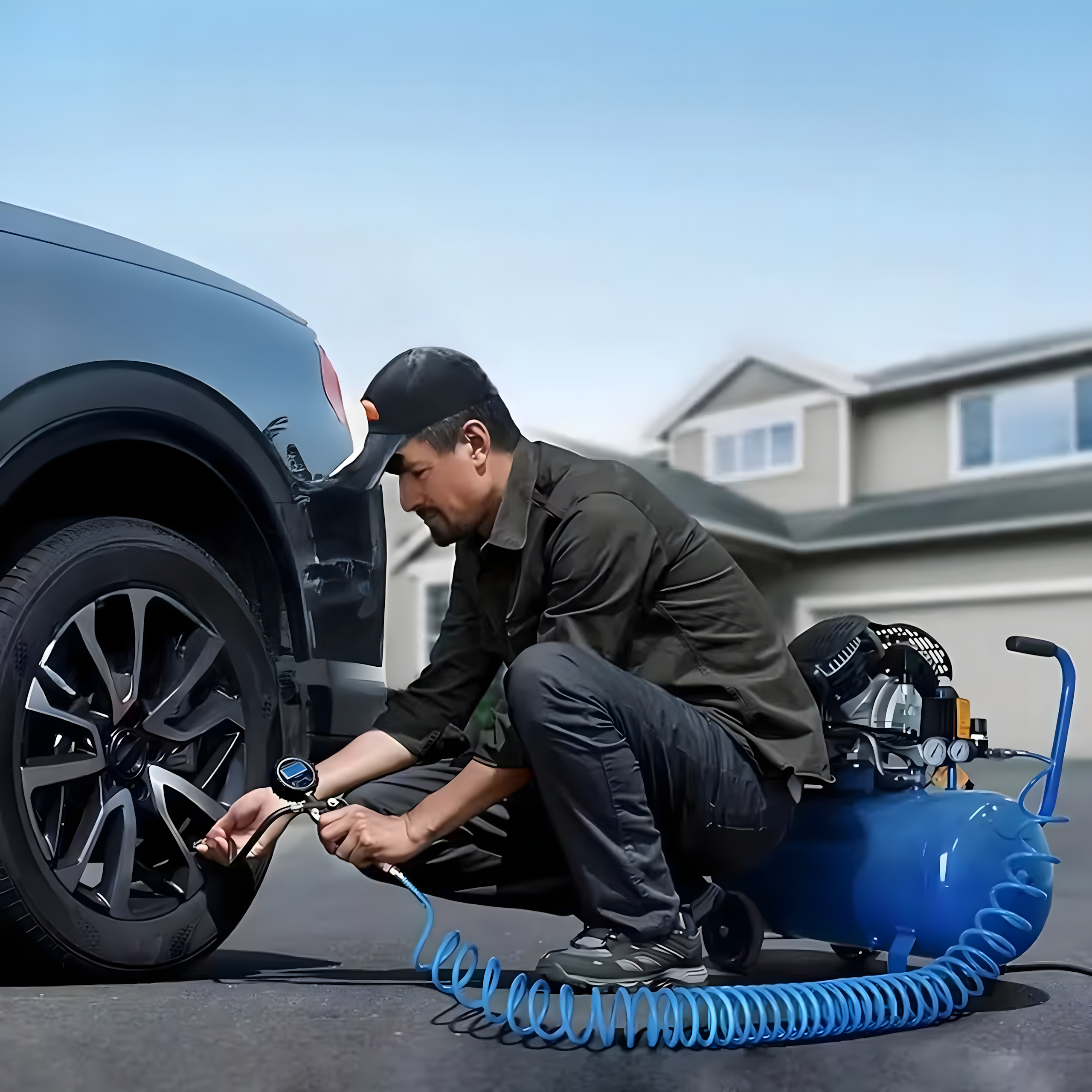 Digital Tire Inflator Gun with Electronic Pressure Gauge 14Bar