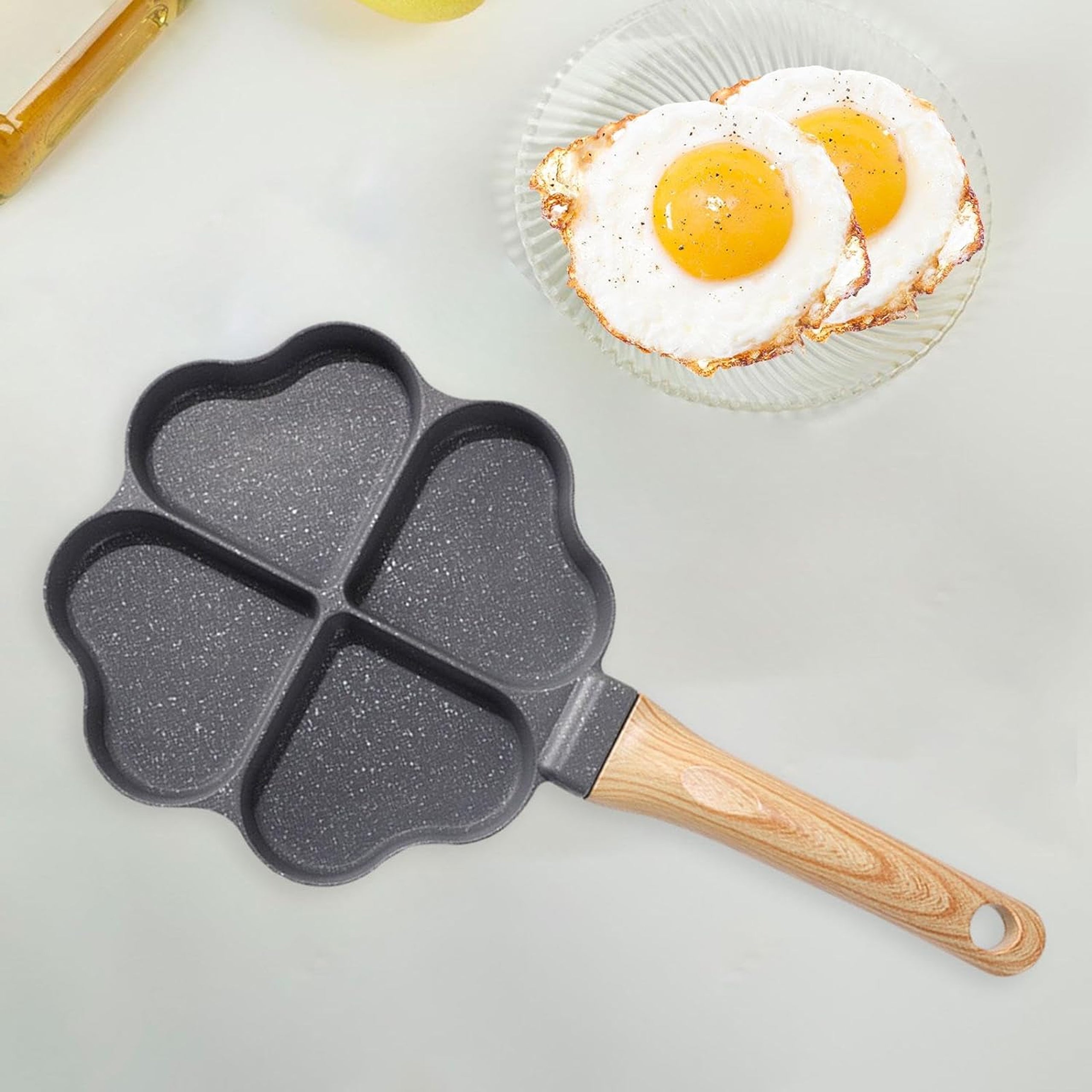 Heart-Shaped Frying Pan for Eggs, Pancakes, and Fritters Induction Compatible