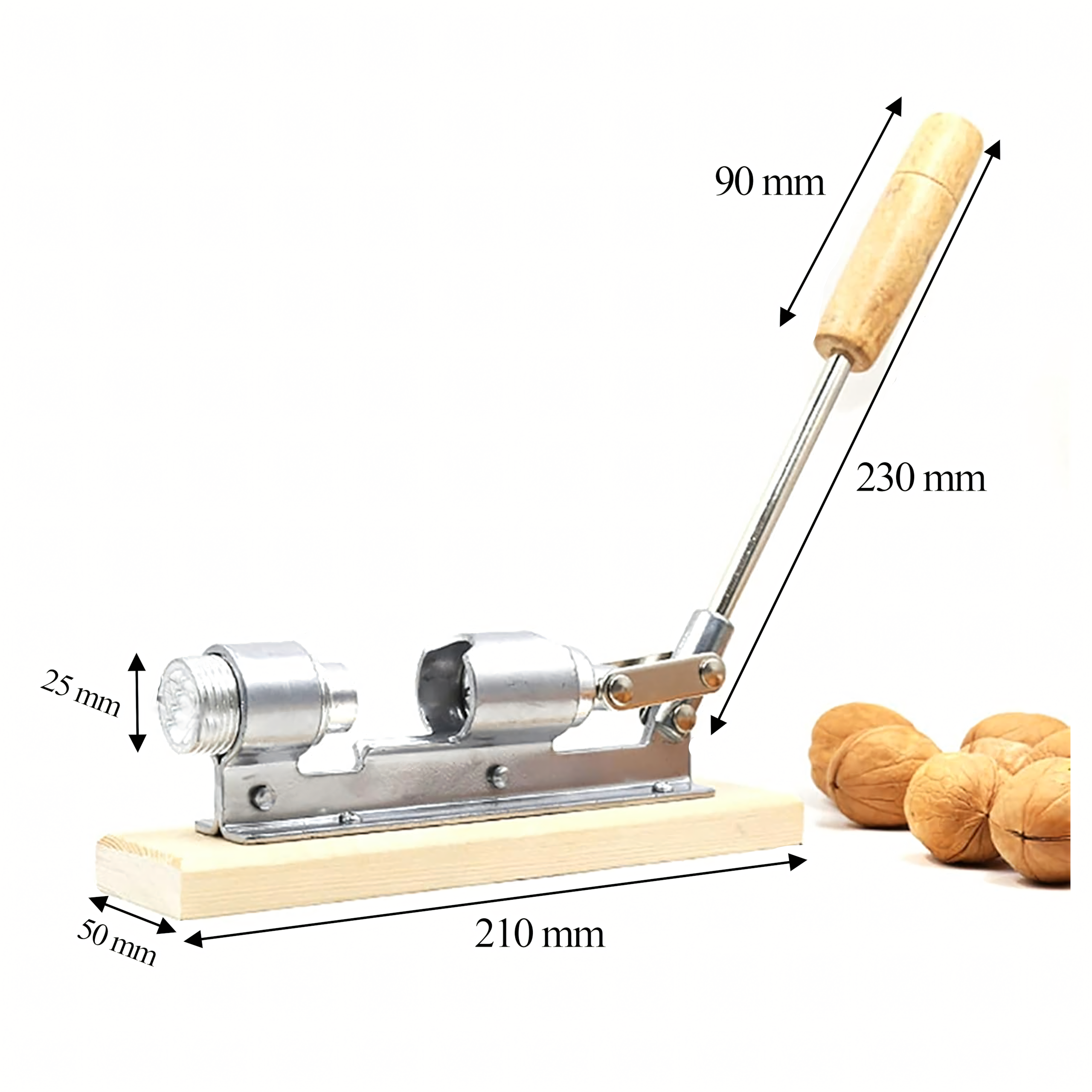 Terasest pähklipureja puidust alusel