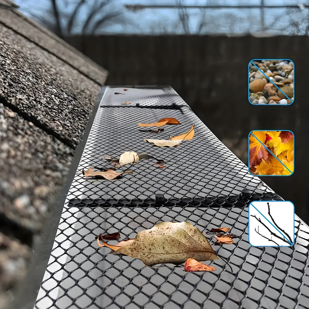 Gutter Leaf and Debris Guard Mesh 0.15x6m with Clips