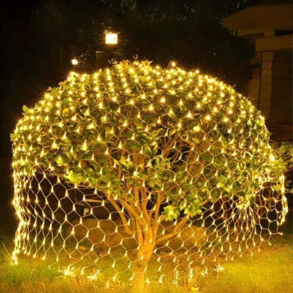 Jõuluvalguskardin 144 LED-i soe valge 2 × 2 m 8 režiimi RC-K-1900