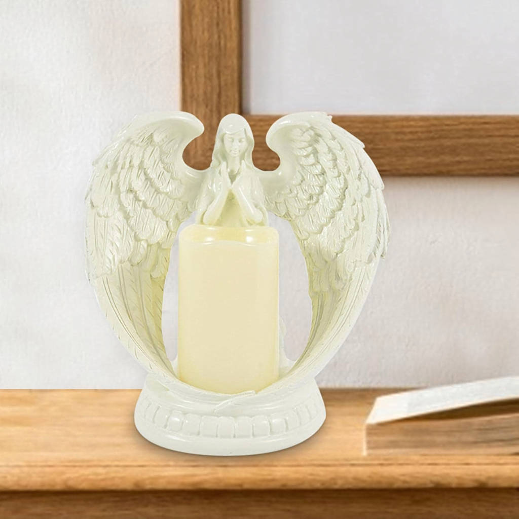 24 x dekoratiivne kujukese küünlaalus, küünlakaunistus ingel, ingel LED jõulud aed 21cm