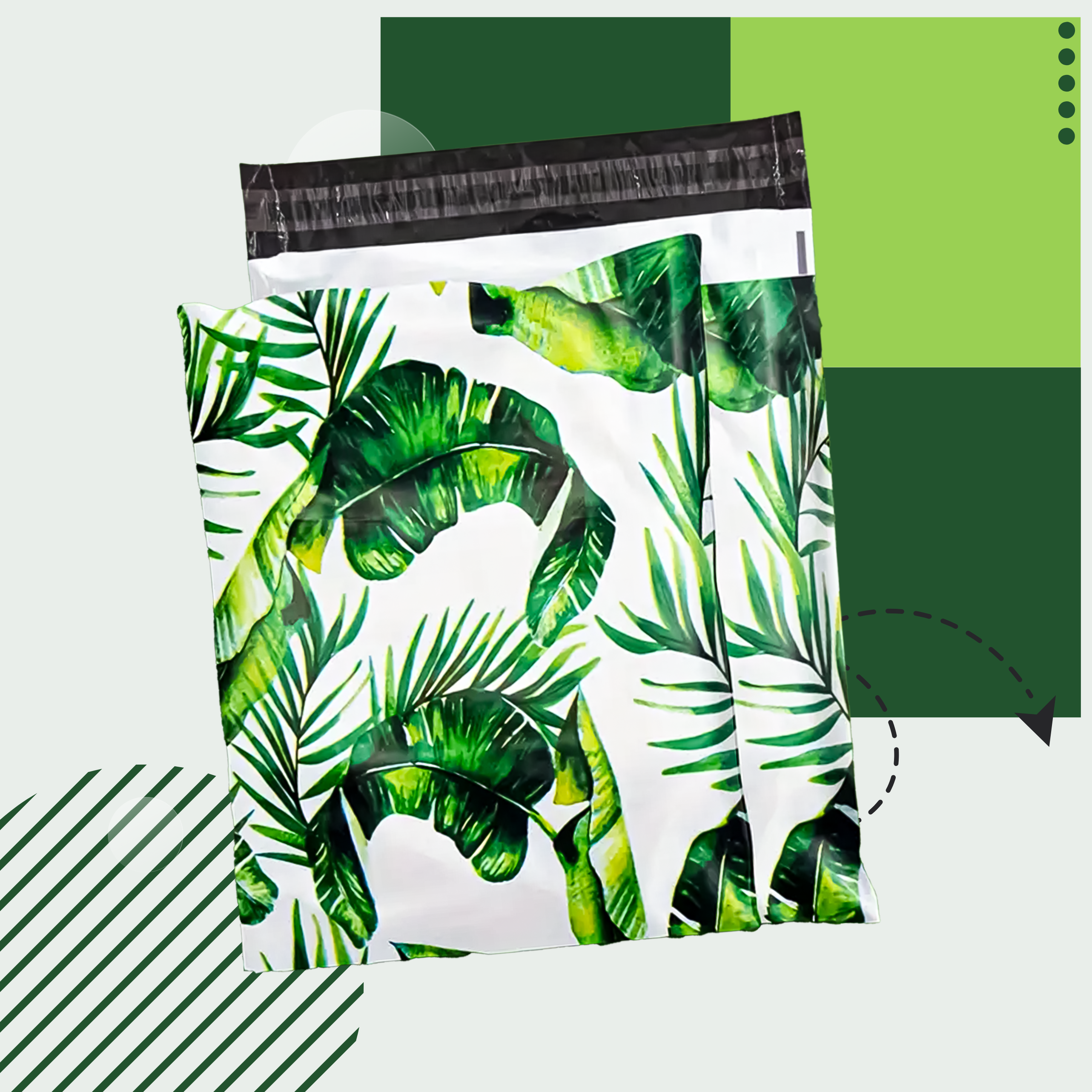 KULLERI FOOLIUMPAKENDID TUGEVAD ÜMBRIKUD 255x370 ROHELISED LEHED 50 tk