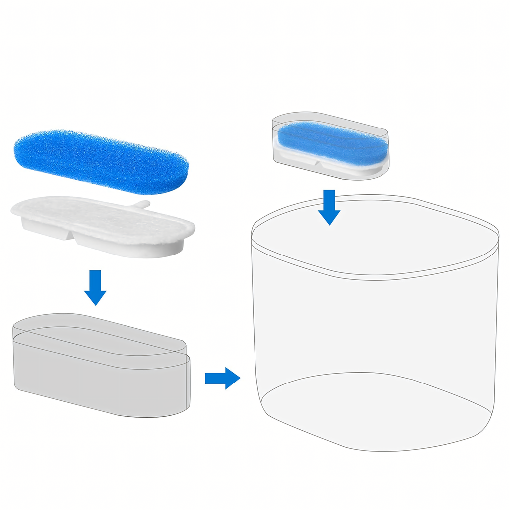 Replacement Filter Set for Dog and Cat Drinking Fountain 8 pcs