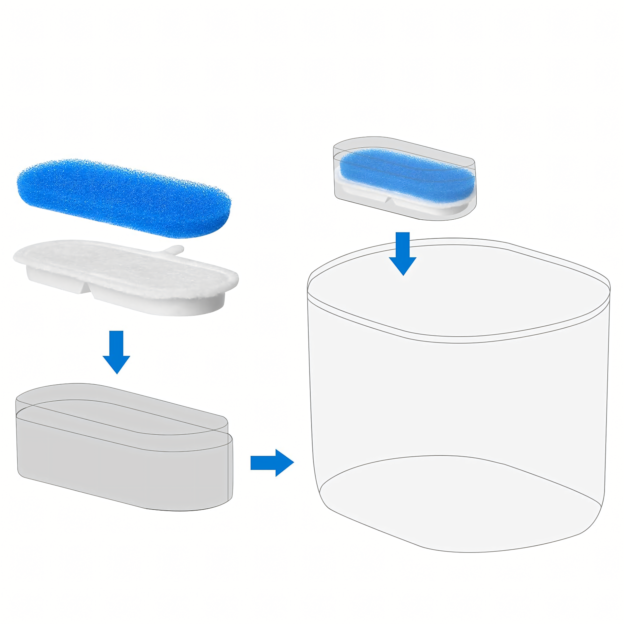 Asendusfiltrite komplekt lemmiklooma joogipurskkaevule 8 tk