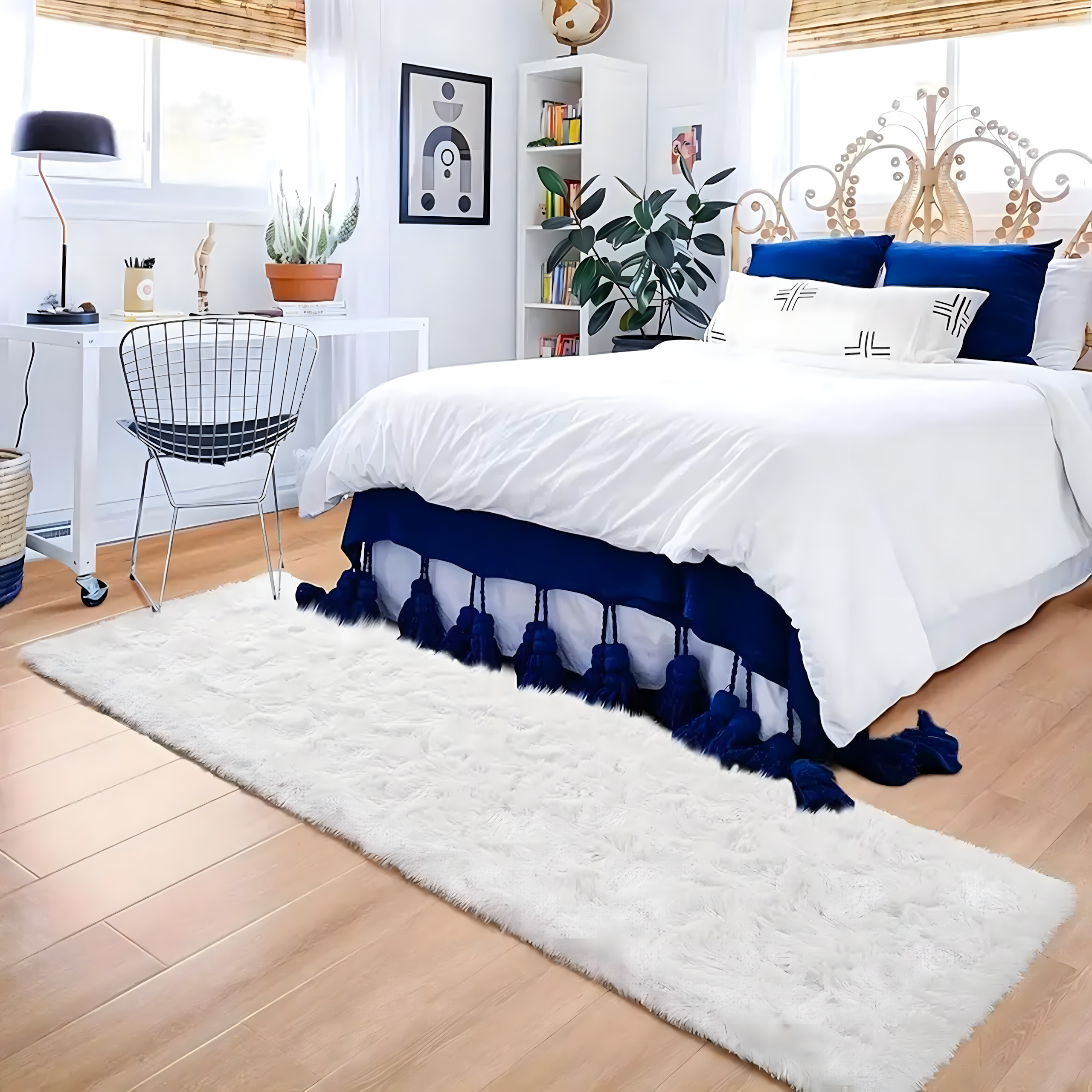 Soft Plush Shaggy Carpet Dense Woolly Large Fluffy for Living Room 120x80cm