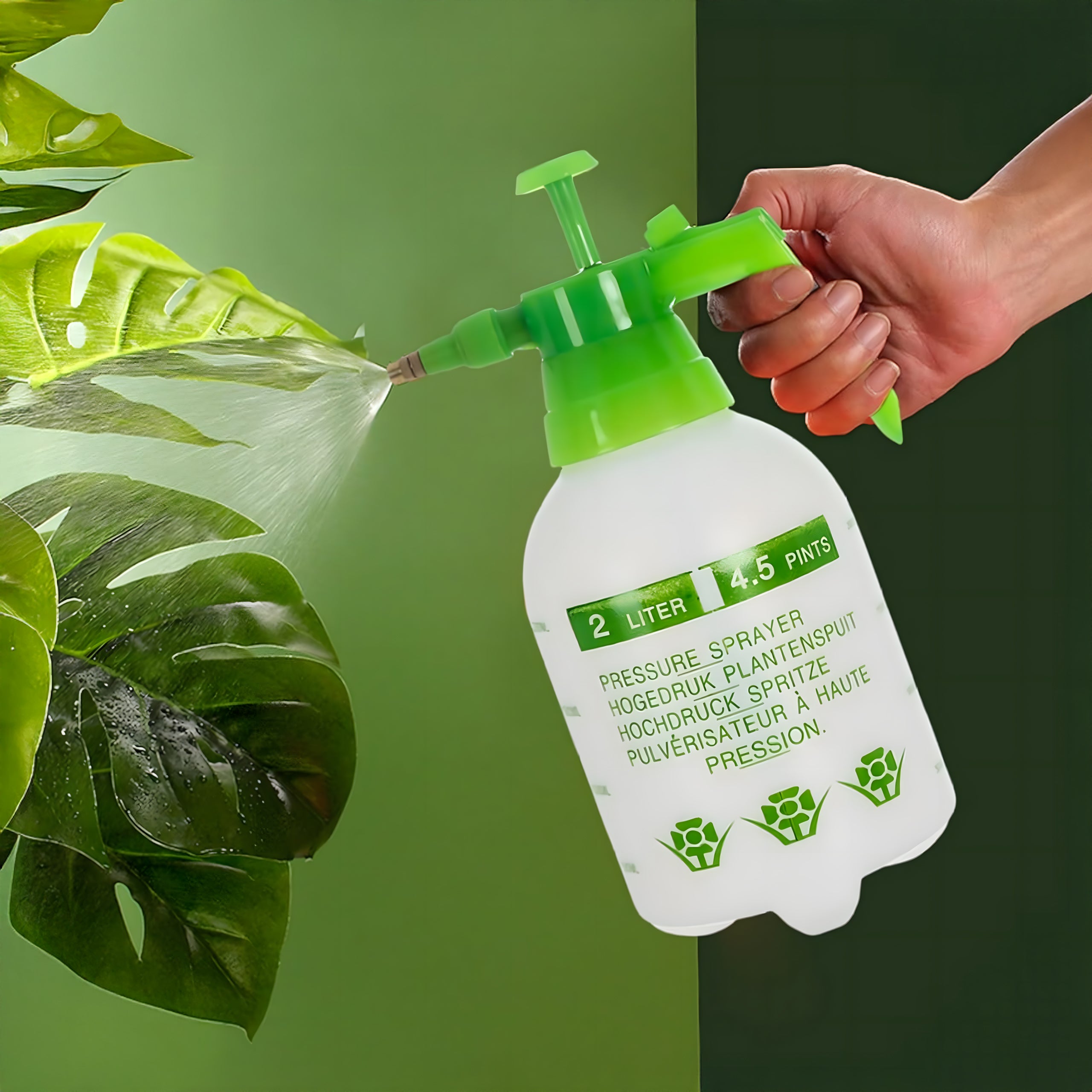 Manual Pressure Sprayer for Garden Home 2L Green