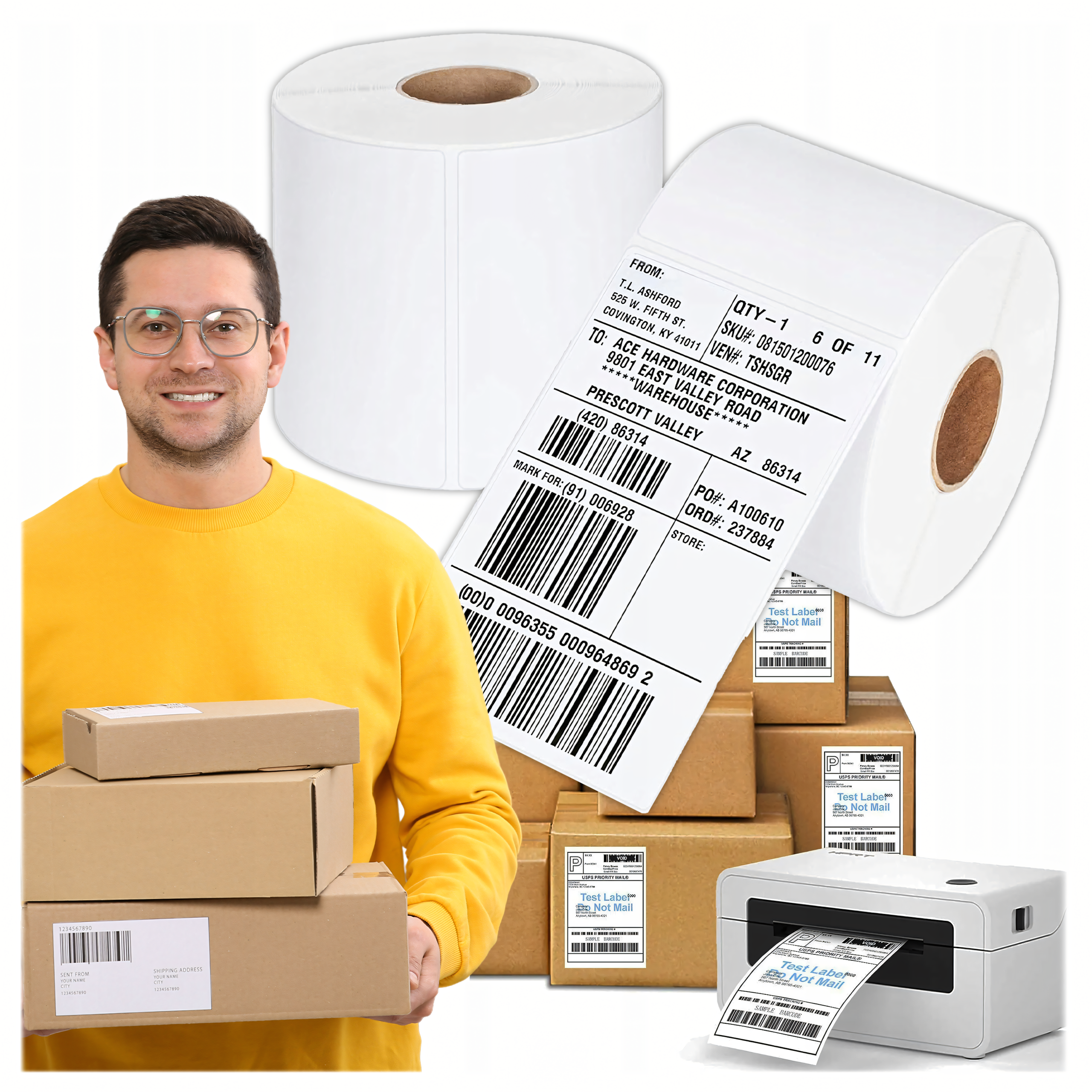 2016x soojustundlikud isekleepuvad sildid valge 100x150 mm 500 tk perforeeritud rull