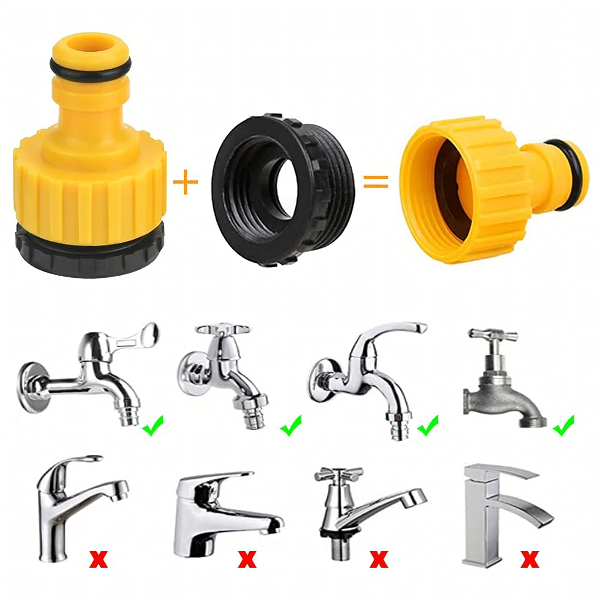 Garden Hose Connector Set 1/2 3/4"