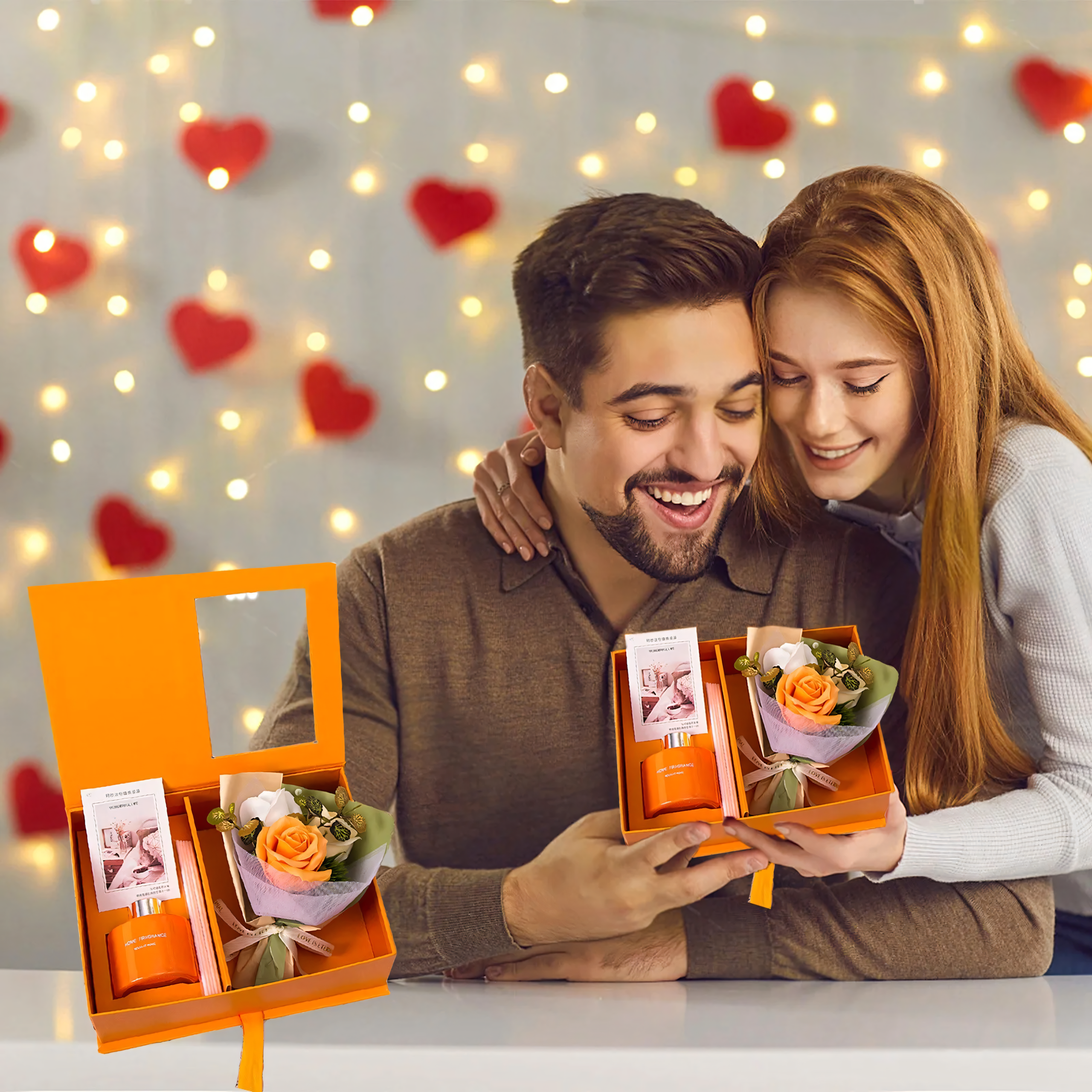 Kingituse komplekt: difuusor pulkadega, roosi seep, roosid, naistepäev, sõbrapäev