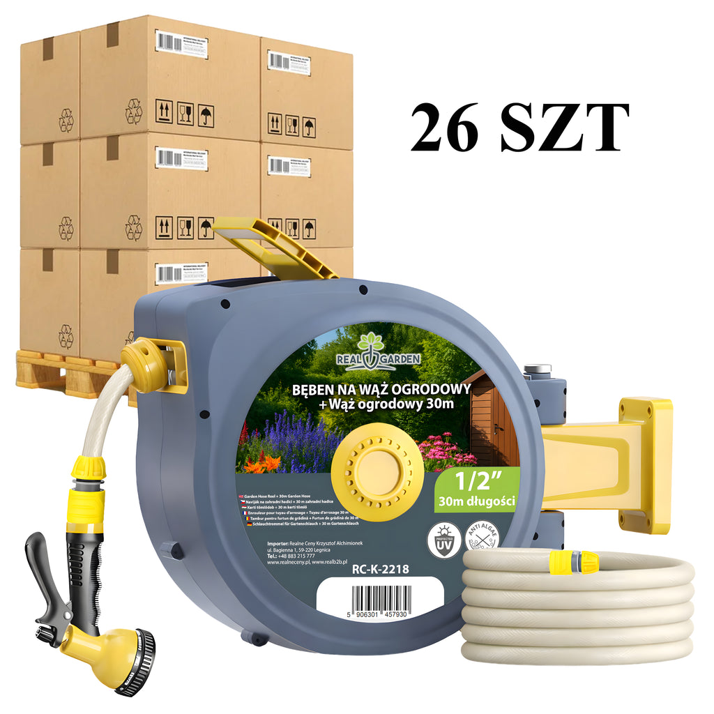 26x automaatne seinale kinnitatav aiavoolikurull 1/2" 30m