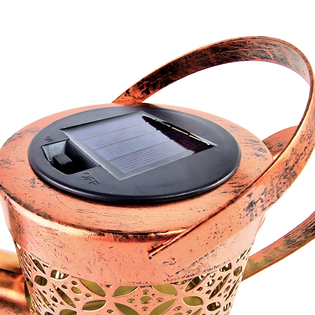 Dekoratiivne päikesepatareiga LED aialamp kastkann aeda ja terrassile