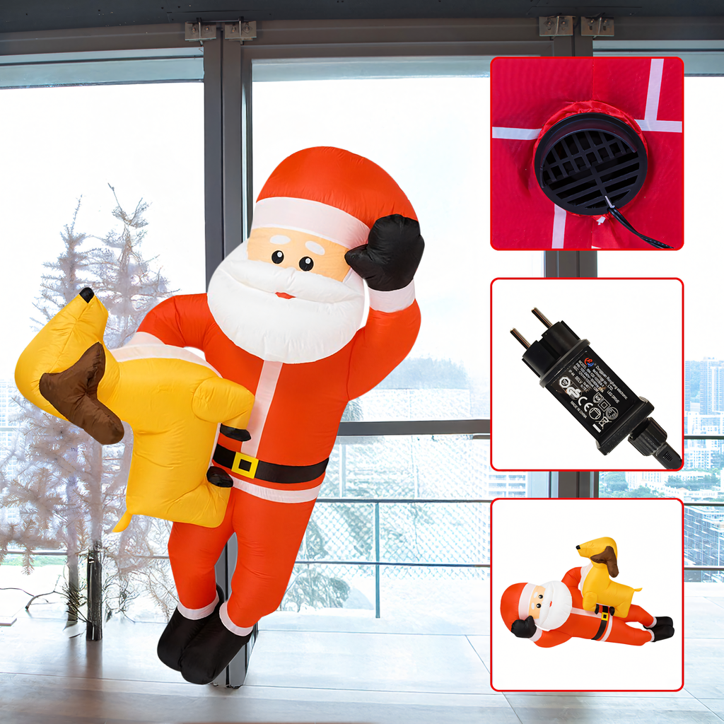 Täispuhutav jõuluvana põhjapõdraga 210cm jõulu Led valgus XXL