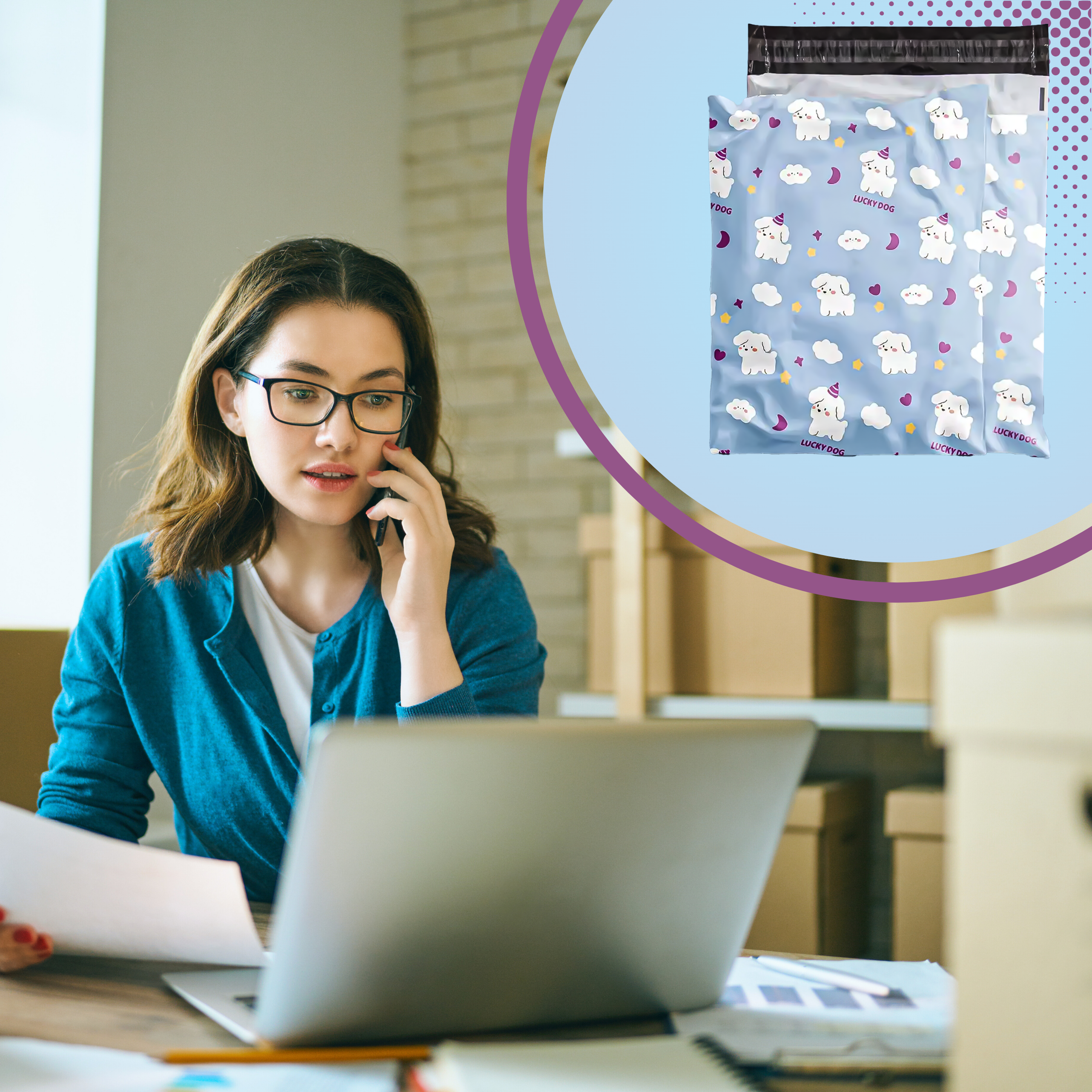 KULLERI FOOLIUMPAKID TUGEVAD FOOLIUMÜMBRIKUD 380X520 LUCKY DOG 50 tk