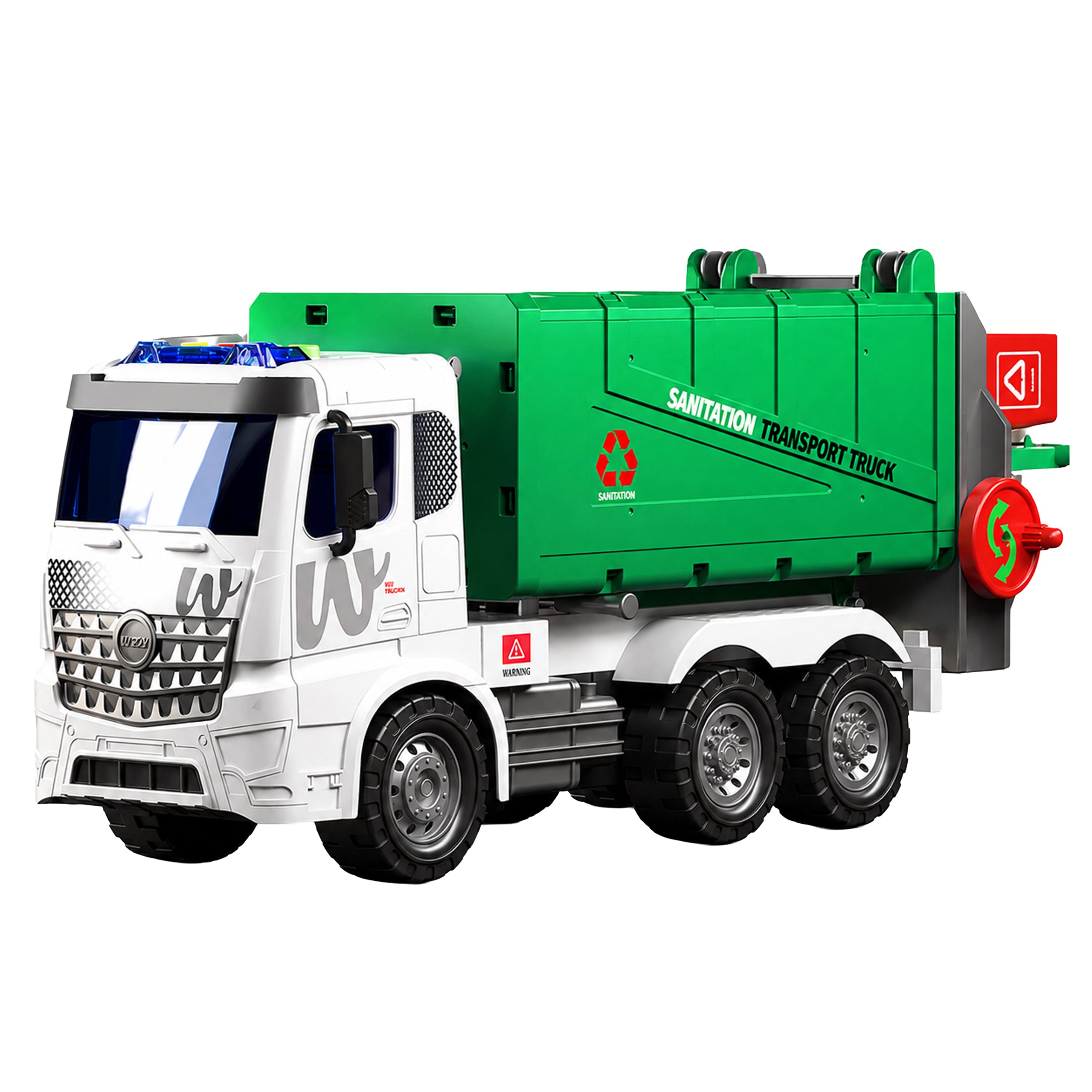Giant Garbage Truck Toy 1:10 Scale with Lights, Sounds, and Lifting Function