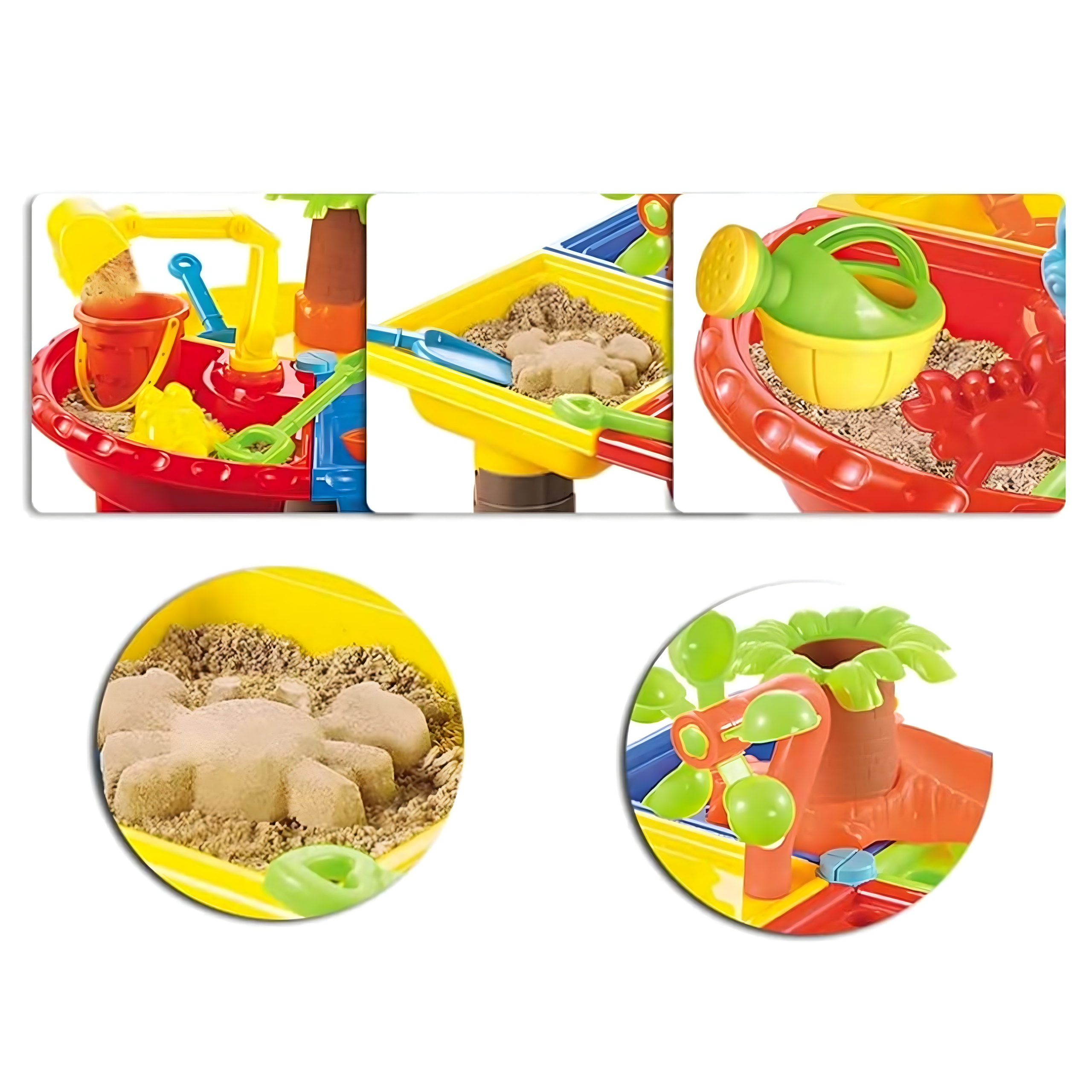 Laualiivakast liivaga mängimiseks rannas, kastmiskann ja reha