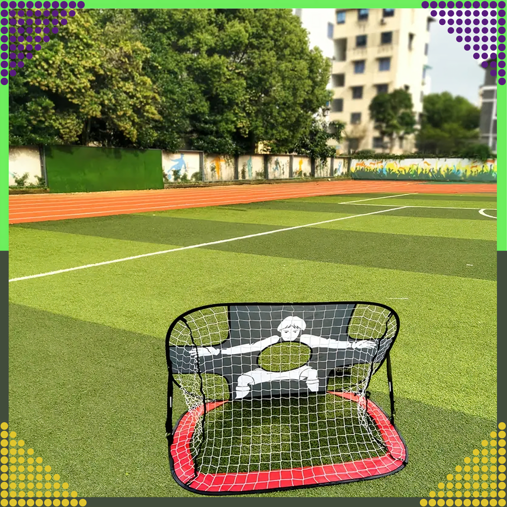 2-ühes kokkupandav jalgpallitreeningu värav sihtmatiga