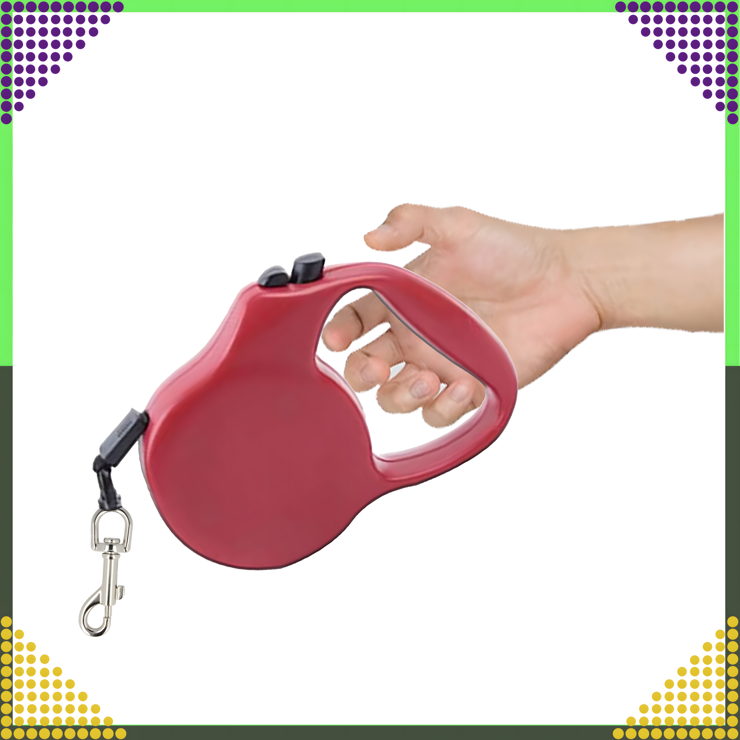 Strong Lightweight Retractable Tape Leash for Dog and Cat with Automatic Lock 5m