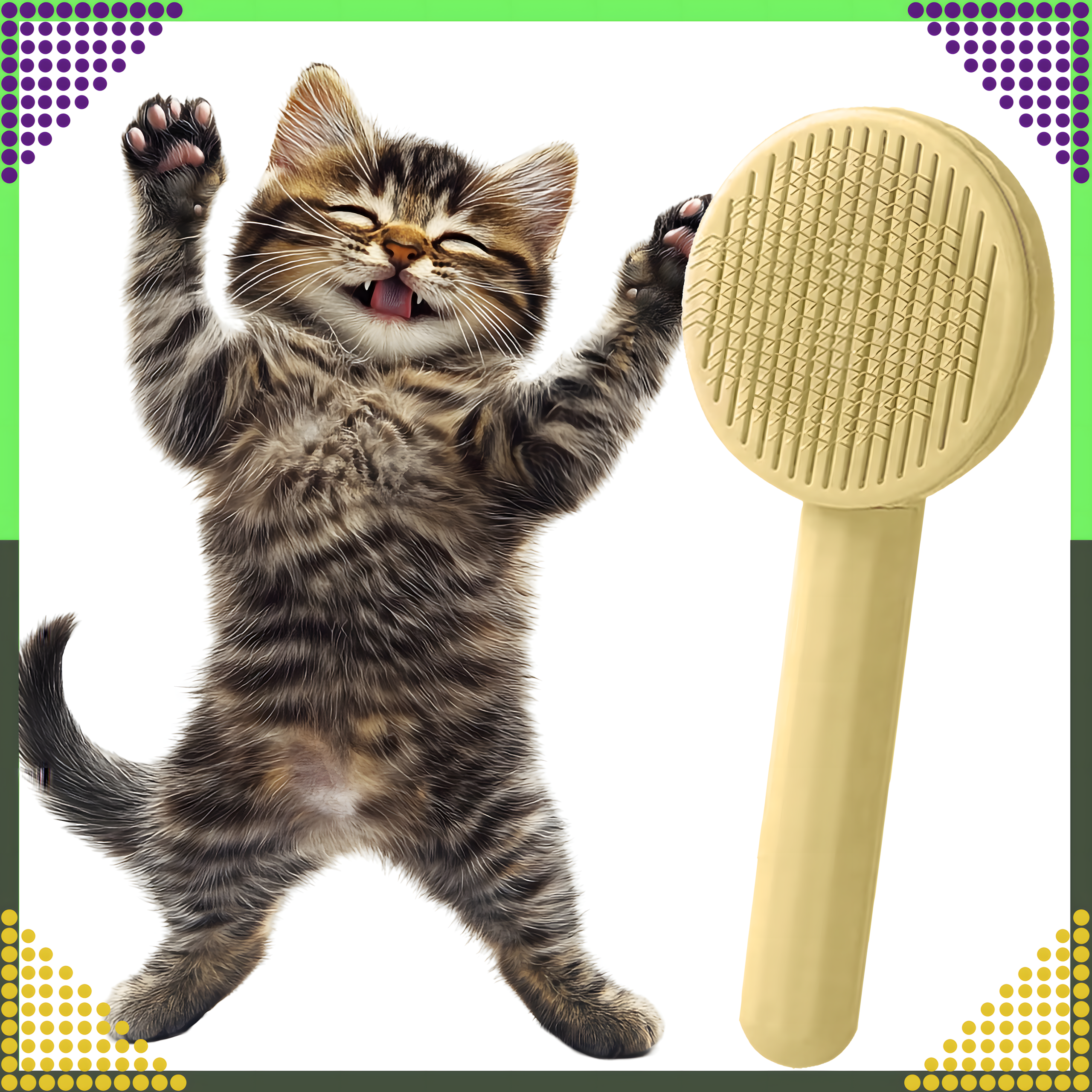 Isepuhastuv hari koera- ja kassikarvadele, ergonoomiline kamm