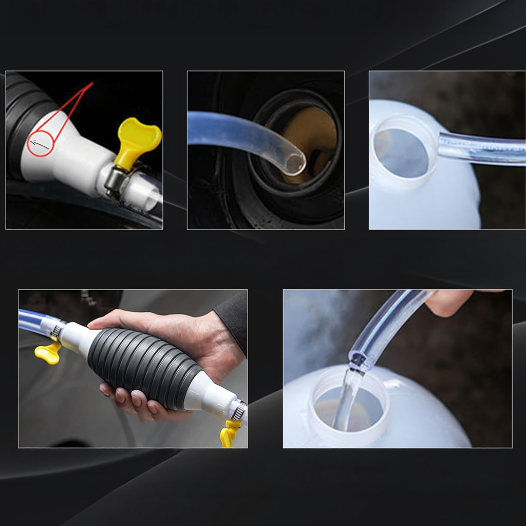 Käsipump kütuse, õli, diisli ja vedelike eemaldamiseks voolikuga