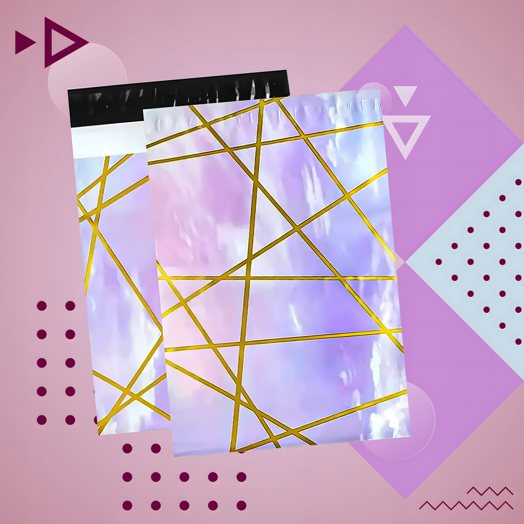 TUGEVAD KULLERPAKENDI ÜMBRIKUD 255X370 LILLA KULD 50 TK