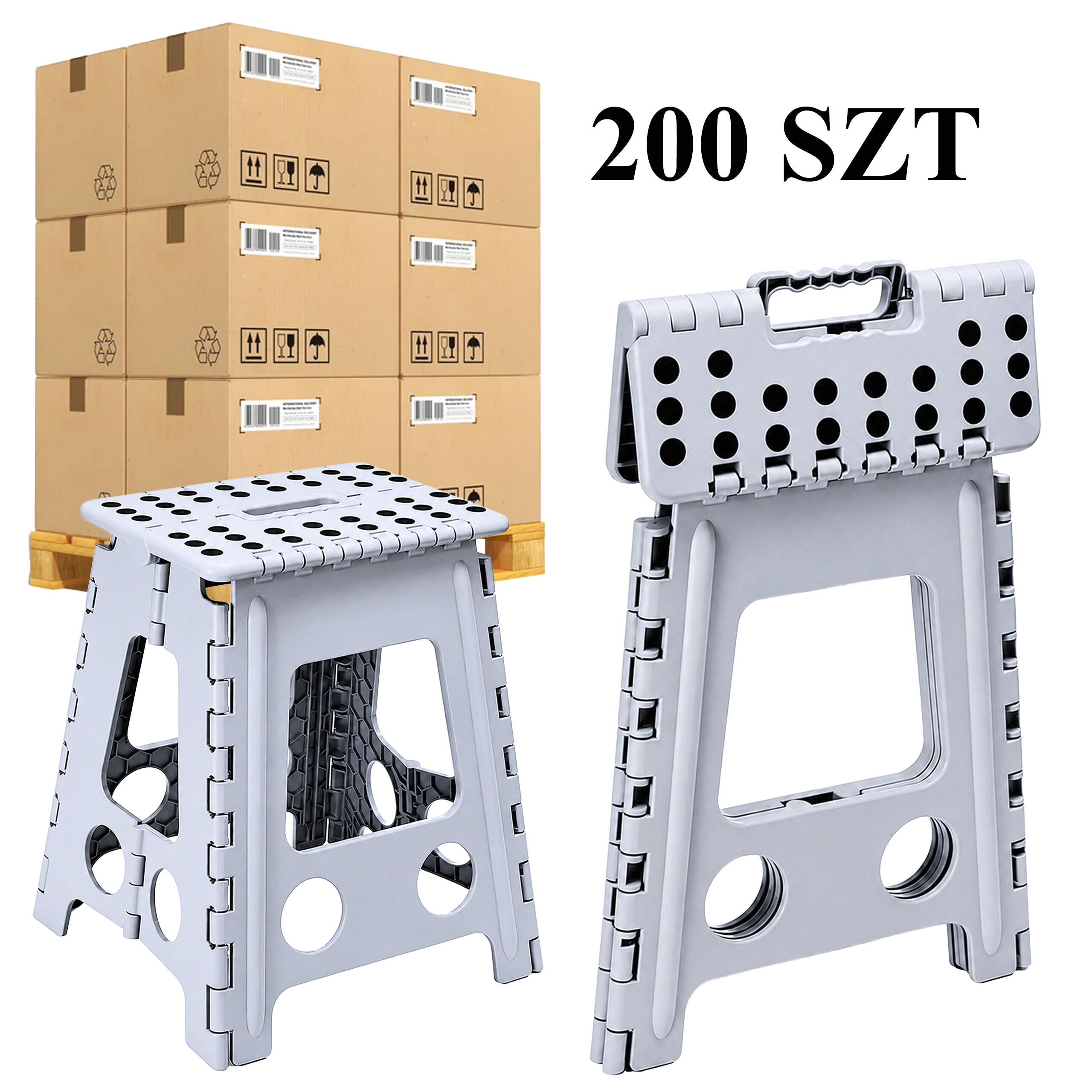 200x Non-Slip Folding Stool Chair Step 39 cm