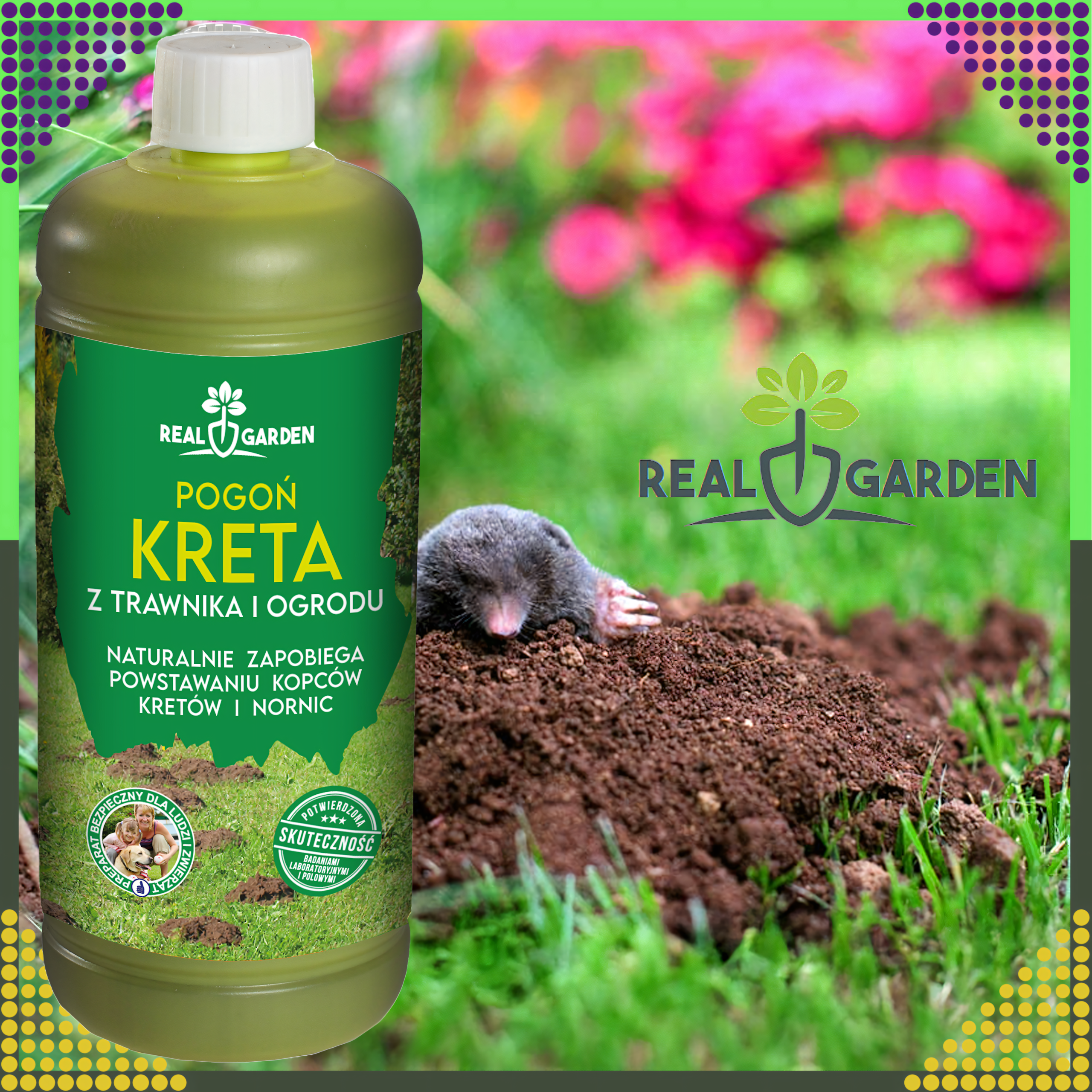 9x Mole, Vole, Rodent Repellent Barrier 1L Ecological