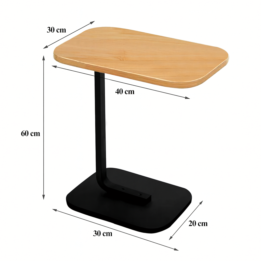 Modern C-Shaped Side Coffee Table for Living Room