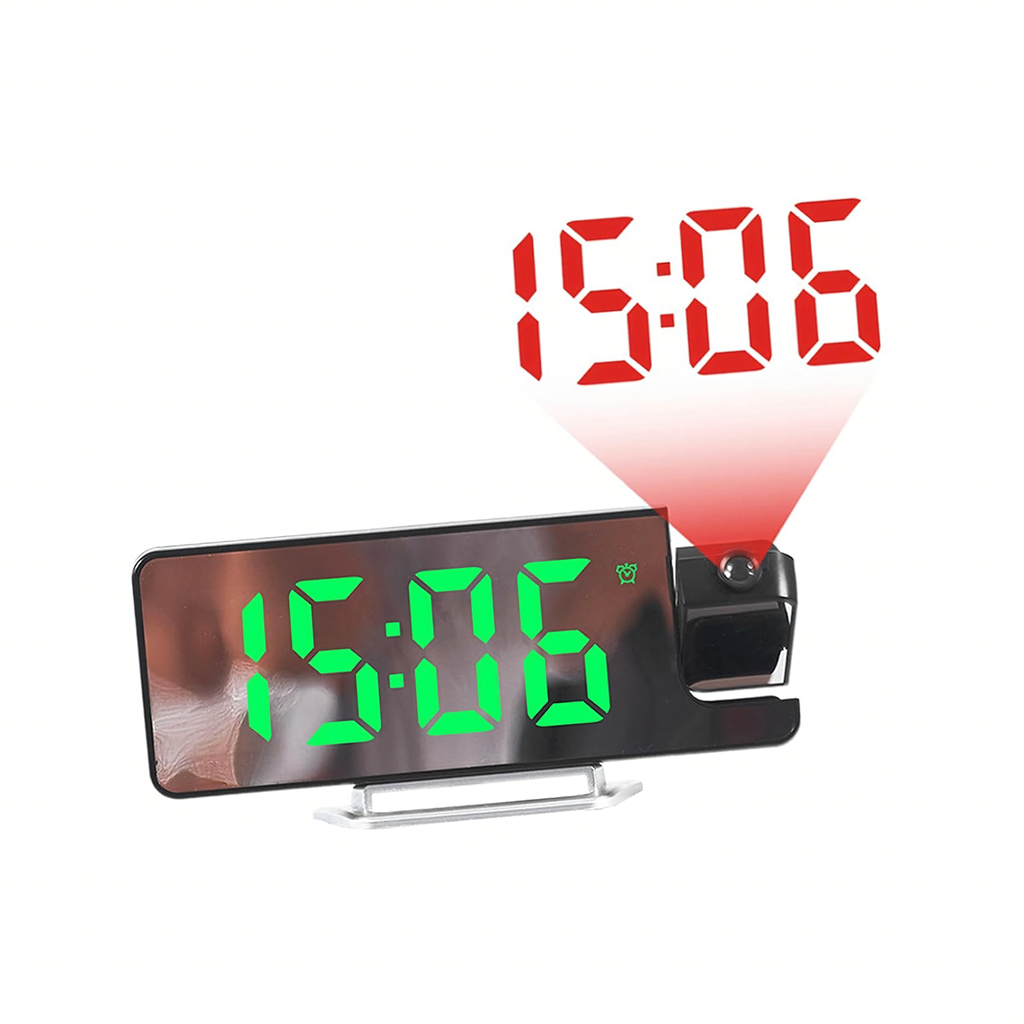 Elektrooniline LED digitaalne äratuskell laserprojektoriga ja temperatuurinäidikuga