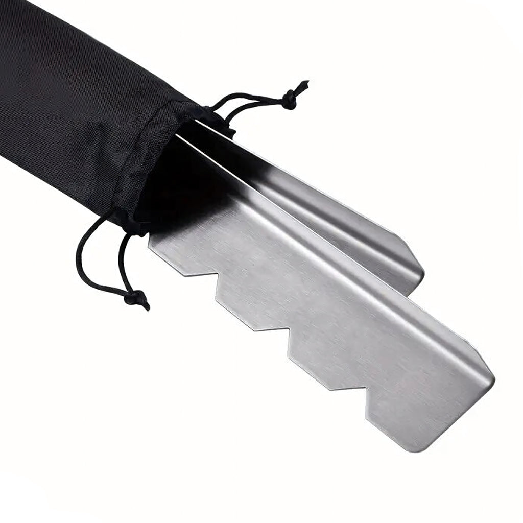 6x 6 Steel Skewers for Barbecue with Stand and Bag Set