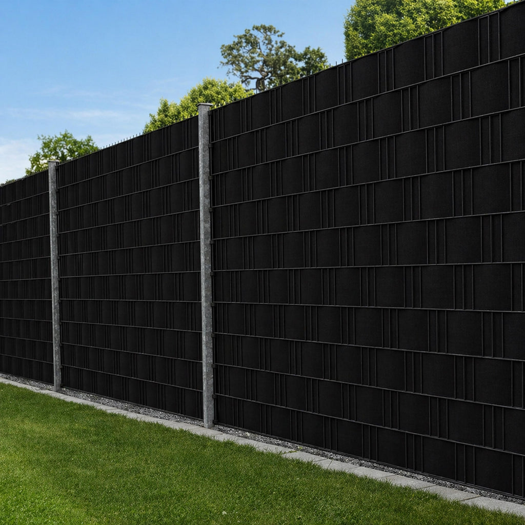 4 x Garden Fence Tape 19 cm x 35 m Black UV Protection