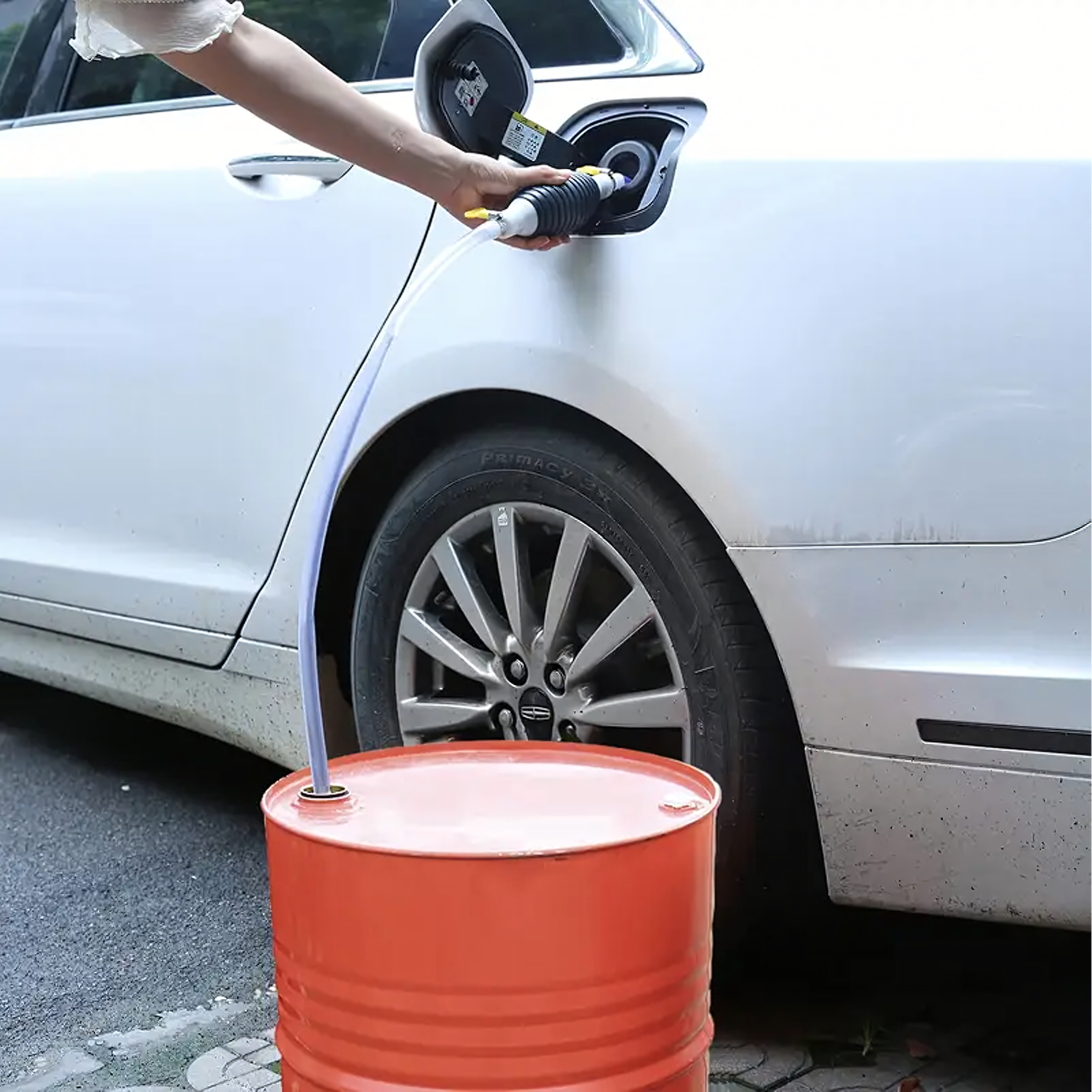 Käsipump kütuse, õli, diisli ja vedelike eemaldamiseks voolikuga