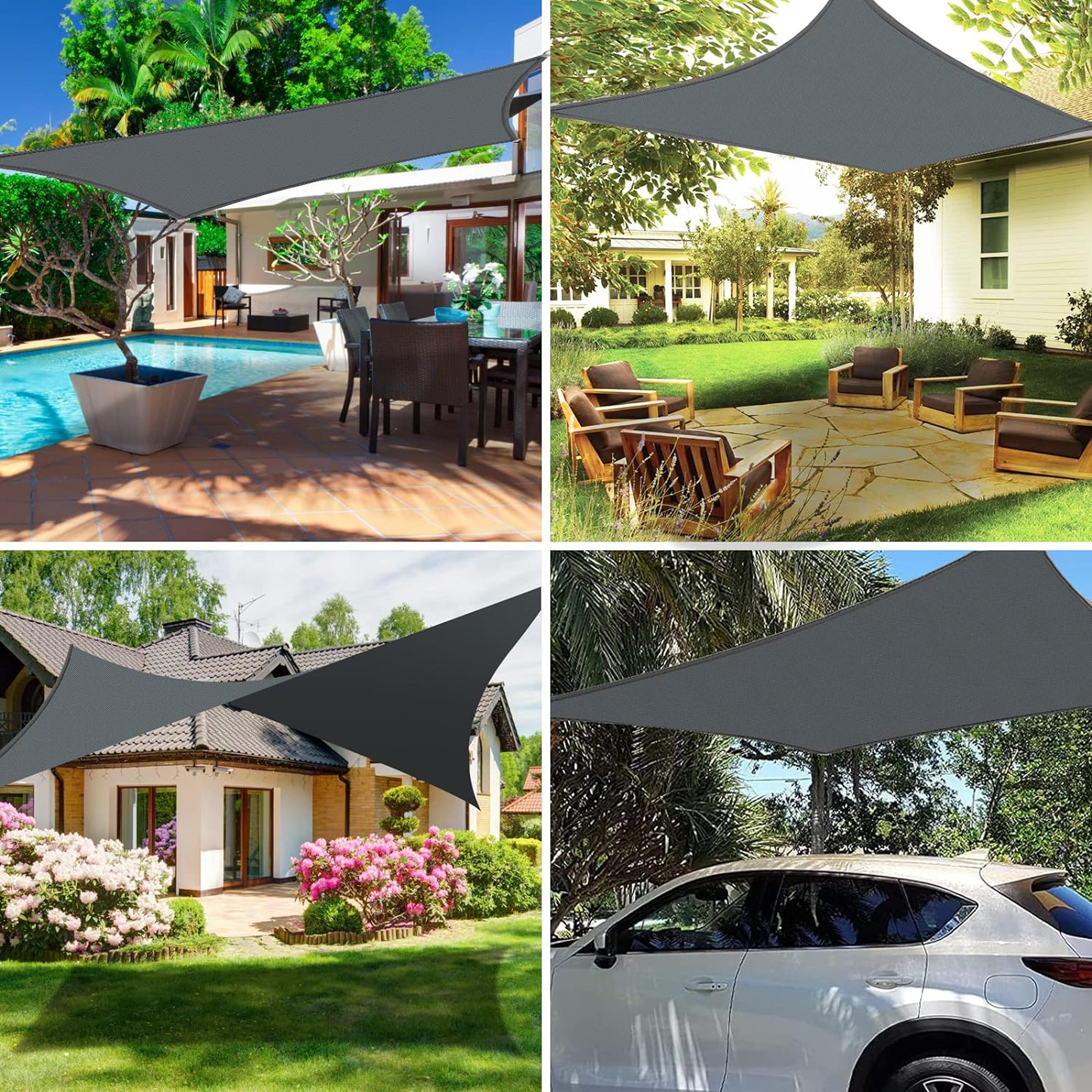 60x 4x5m Rectangular Garden Sunshade Sail Canopy
