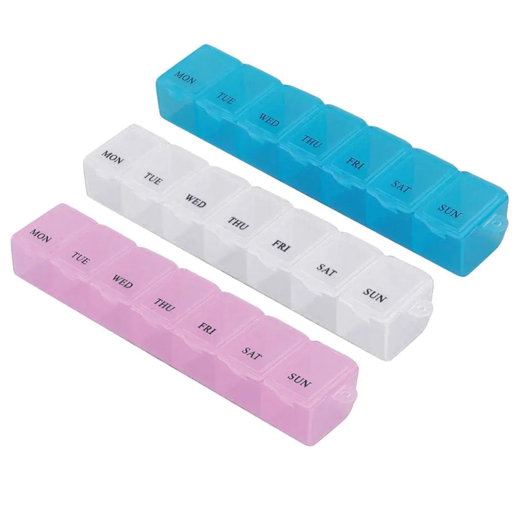 Weekly Pill Organizer Box with 7 Compartments