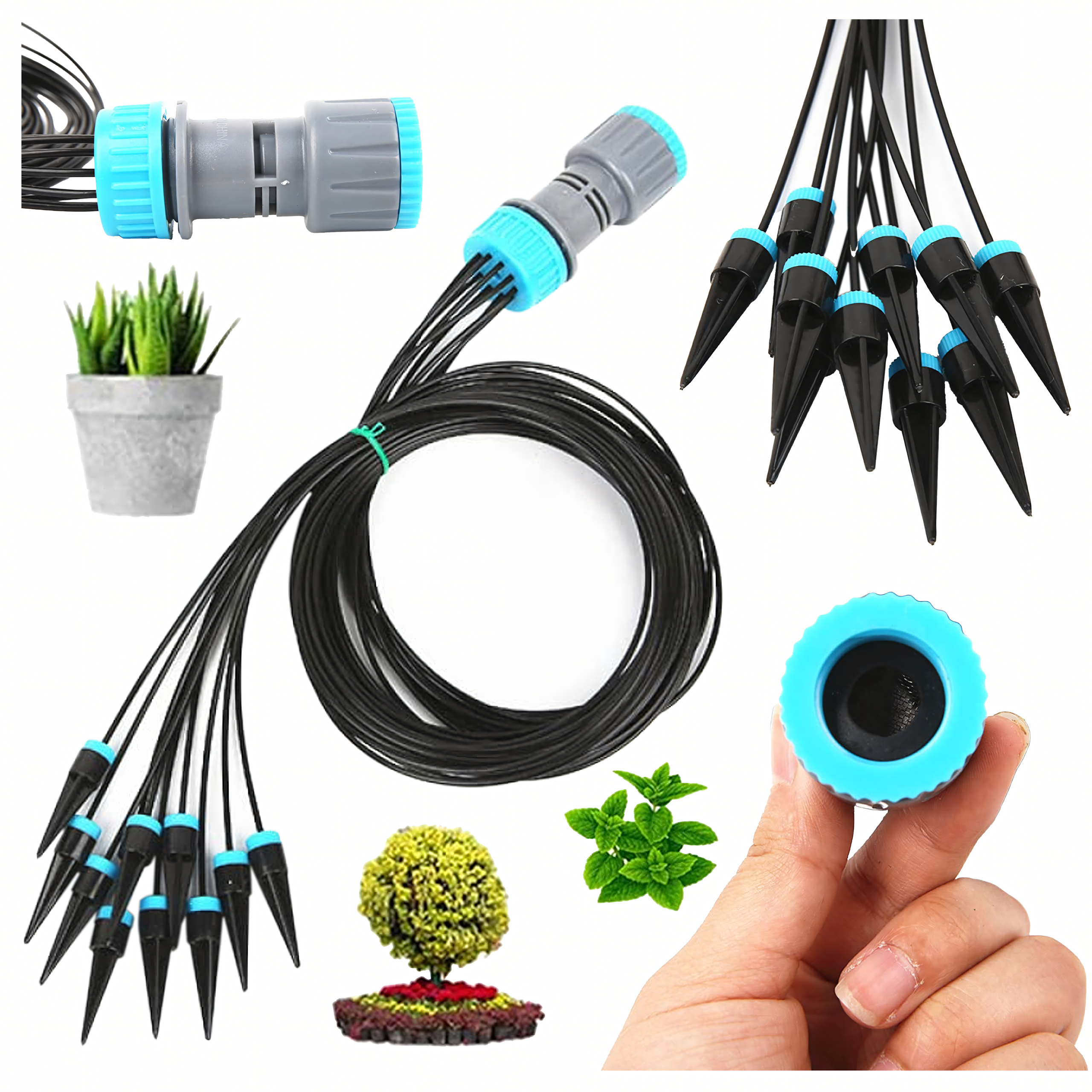 Automatic Drip Irrigation System Set for Garden Plants and Lawn