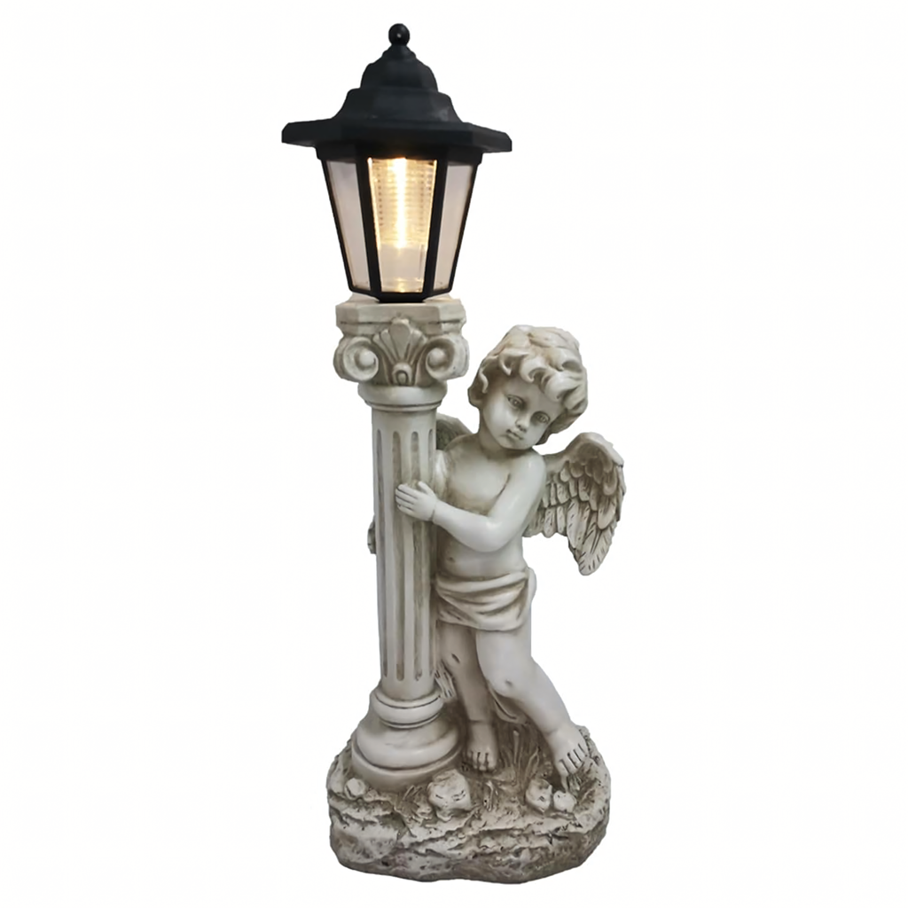 Figurka Candle Holder Decoration Statue Solar LED Angel for Garden or Grave 49cm