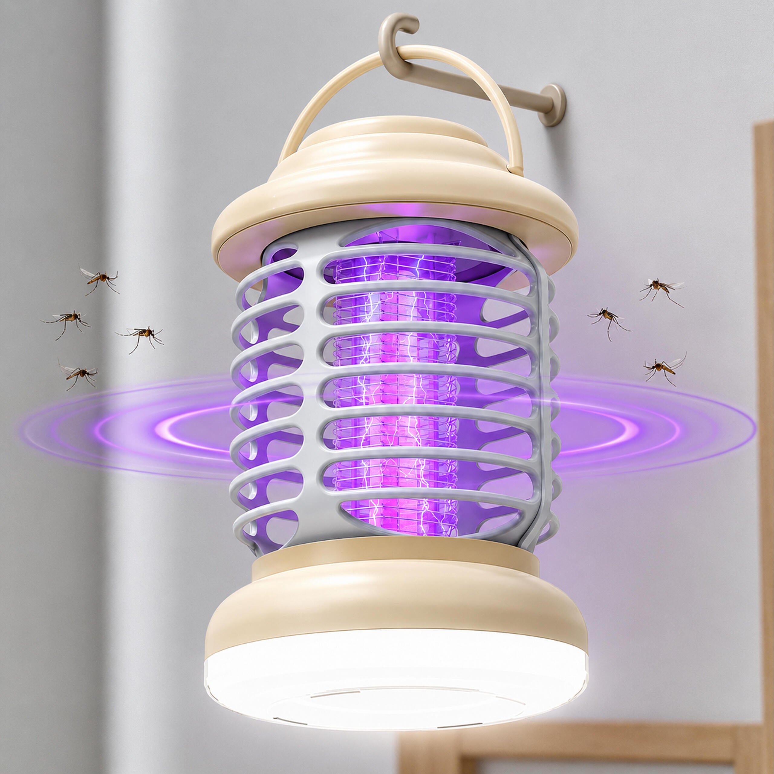 Portable UV Insect Killer Lamp for Flies, Mosquitoes, Moths, and Other Insects for Garden and Terrace