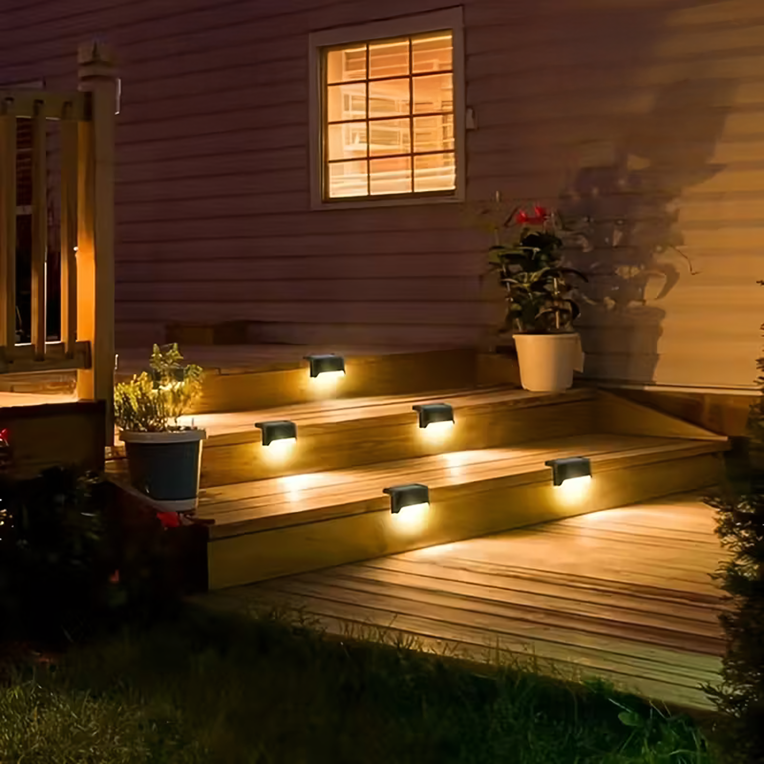 4x Solar LED aiasammu valgusti veekindel treppidele ja terrassile